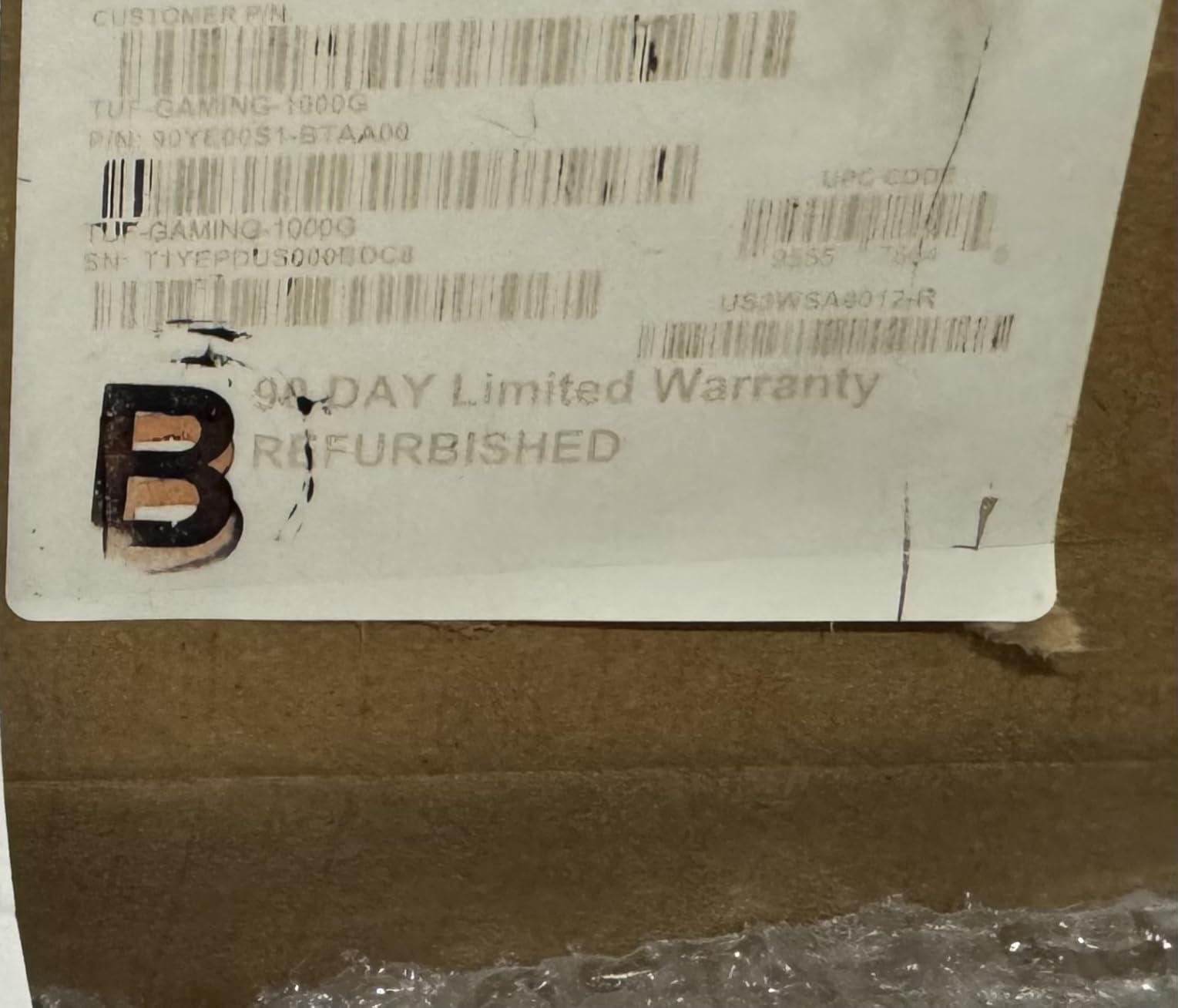 ASUS TUF Gaming 1000W Gold (1000 Watt, ATX 3.1 Compatible Fully Modular Power Supply, 80+ Gold Certified, Military-Grade Components, Dual Ball Bearing, Axial-tech Fan, PCB Coating, 10 Year Warranty) customer photo 1