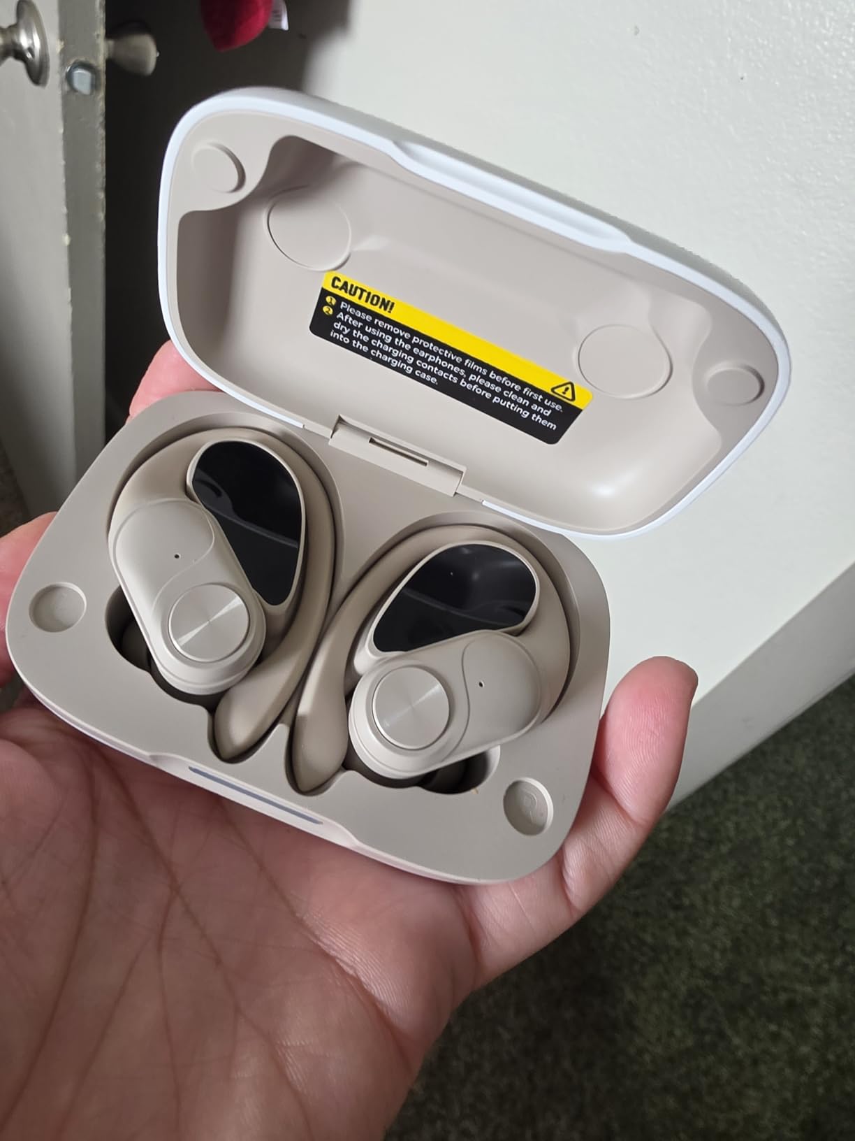 PocBuds Bluetooth Headphones Wireless Earbuds 80hrs Playtime Wireless Charging Case Digital Display Sports Ear Buds with Earhook Deep Bass IPX7 Waterproof customer photo 1