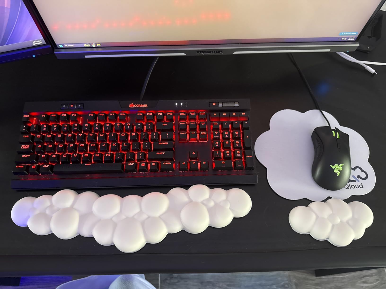 Cloud Keyboard Wrist Rest - Create-ables Qloud Cloud Wrist Rest for Computer Keyboard and Mouse, Ergonomic Memory Foam Wrist Pad with Non-Slip Base, Includes Cloud Mouse Pad - White customer photo 2