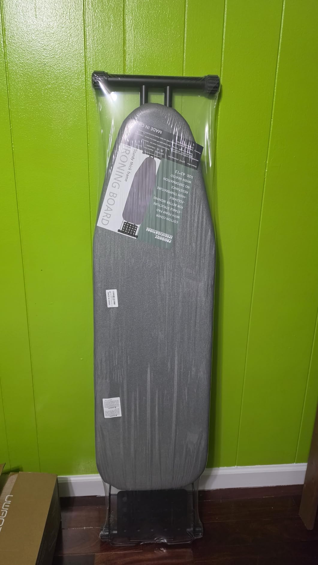 Jakeefud Deluxe Ironing Board with Heat Resistant Cover and Thicken Felt Pad, Heavy Sturdy Legs,Full Size Hanger Iron Board,Foldable (L-Grey) customer photo 1