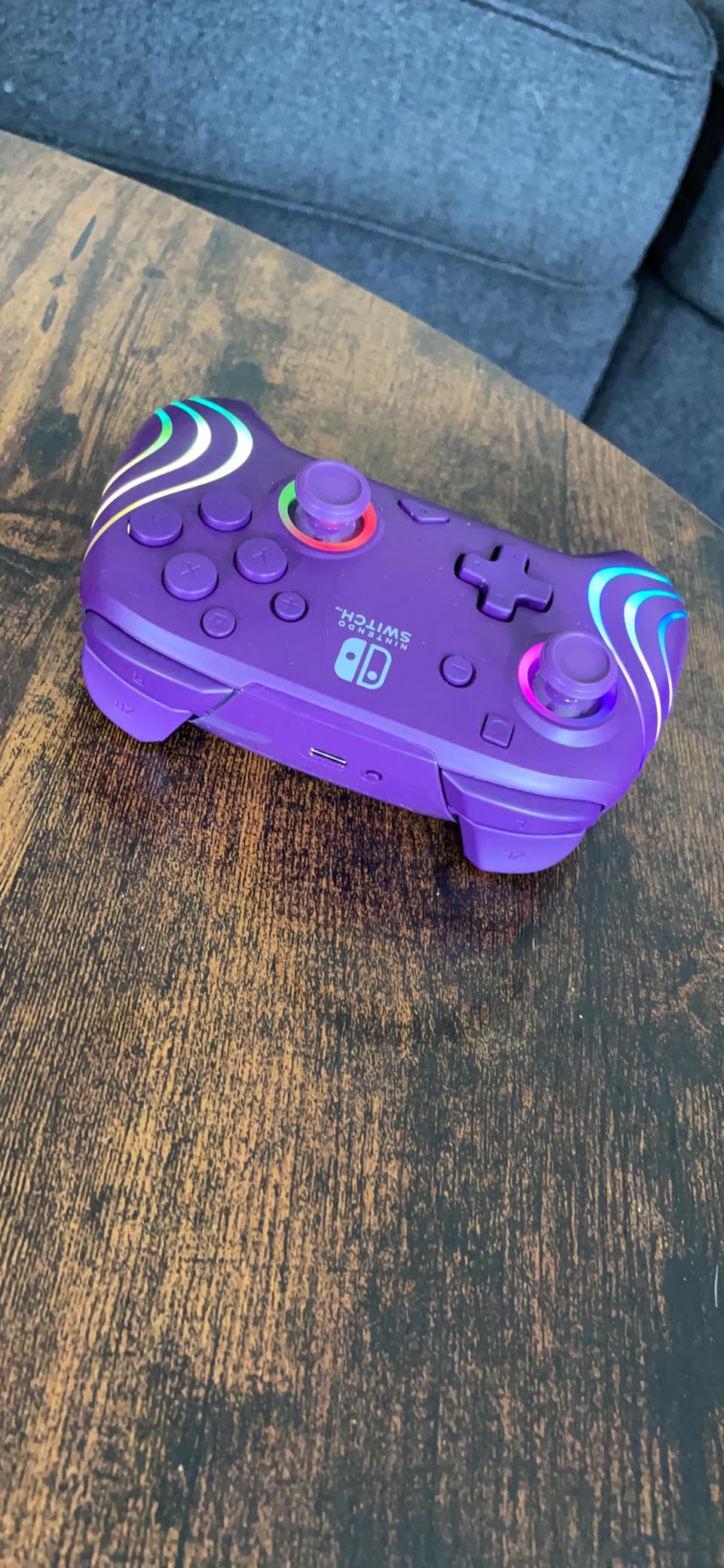 PDP Afterglow Wave Enhanced Wireless Nintendo Switch Pro Controller, 8 Colors RGB LED, Dual Programmable Gaming Buttons, 40 Hour Rechargeable Battery Power, Officially Licensed by Nintendo: White customer photo 1