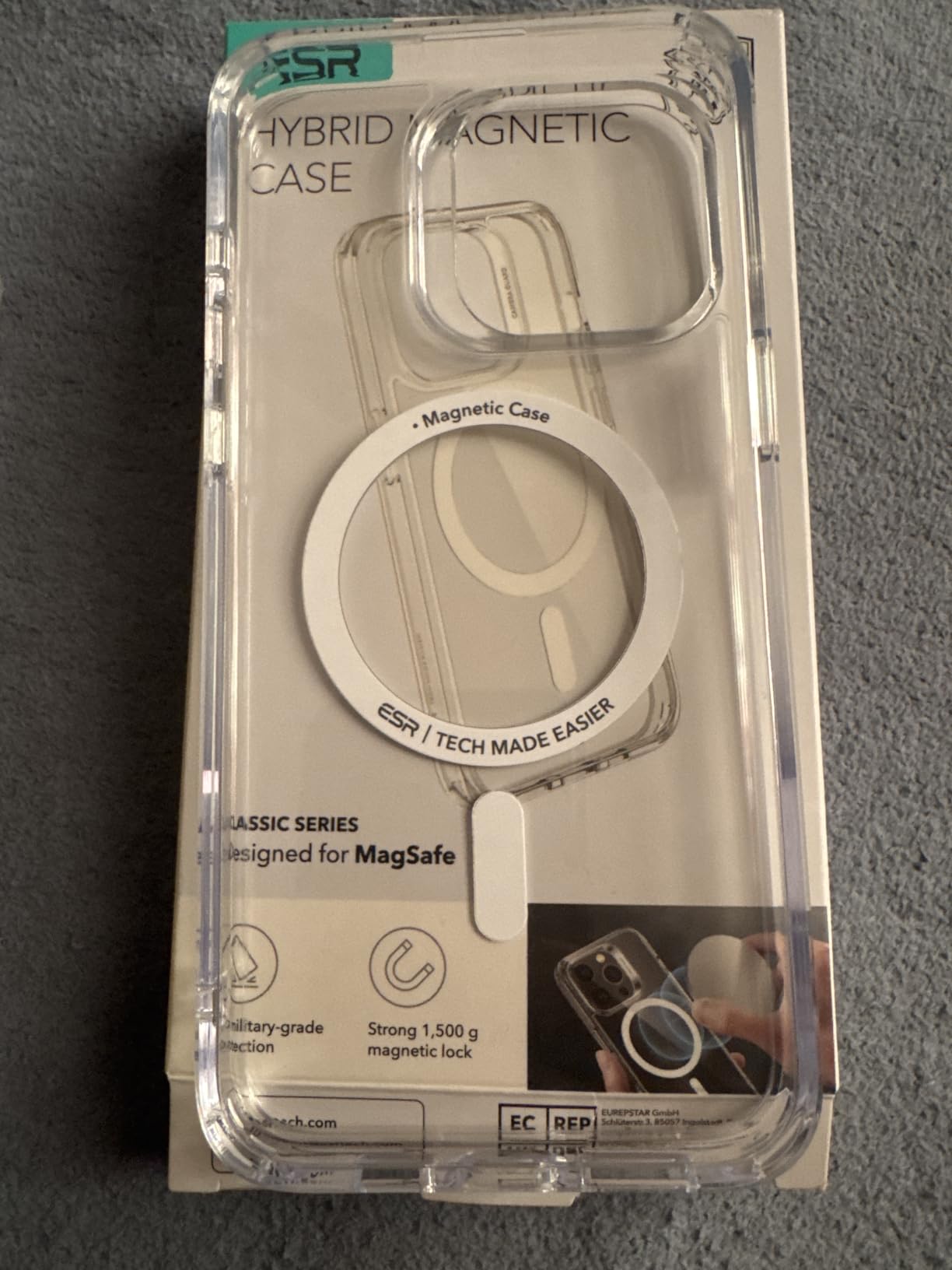 ESR for iPhone 15 Case, Compatible with MagSafe, Shockproof Military-Grade Protection, Scratch-Resistant Back, Magnetic Phone Case for iPhone 15, Classic Hybrid Case, Clear customer photo 1