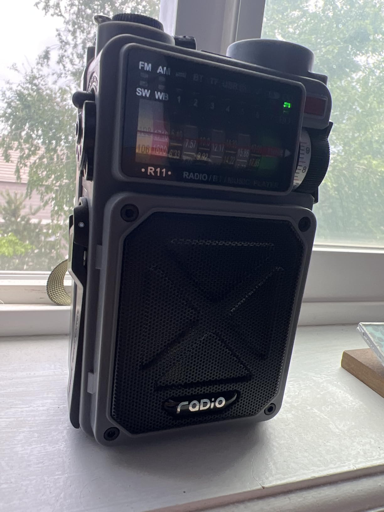 Portable Shortwave Radio with NOAA/SW/AM/FM, for Camping & Home | Bluetooth Speaker,TF Playback,Solar Powered,Hand Crank,Flashlight,SOS Alarm,Weather Alert,Phone Charger customer photo 1