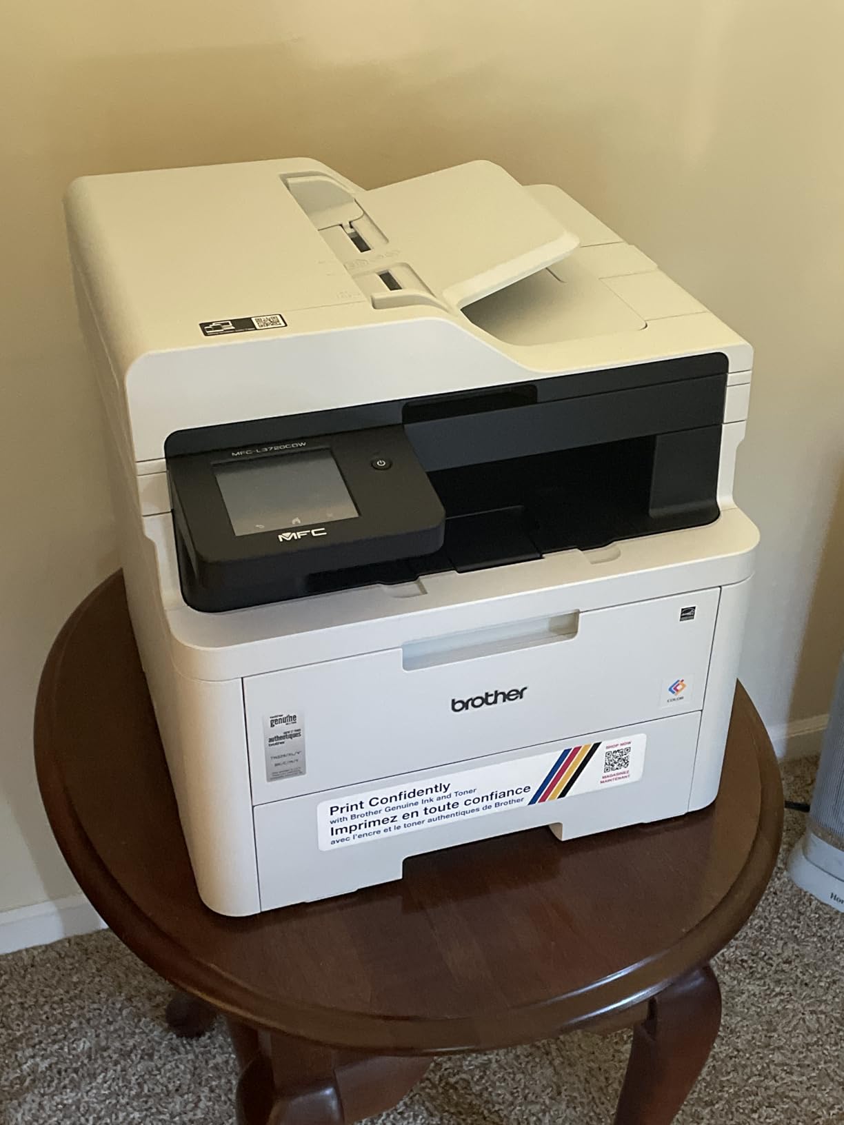 Brother MFC-L3720CDW Wireless Color Laser Printer with Scanner, Copier and Fax, Auto Duplex and 250-Sheet Capacity customer photo 2