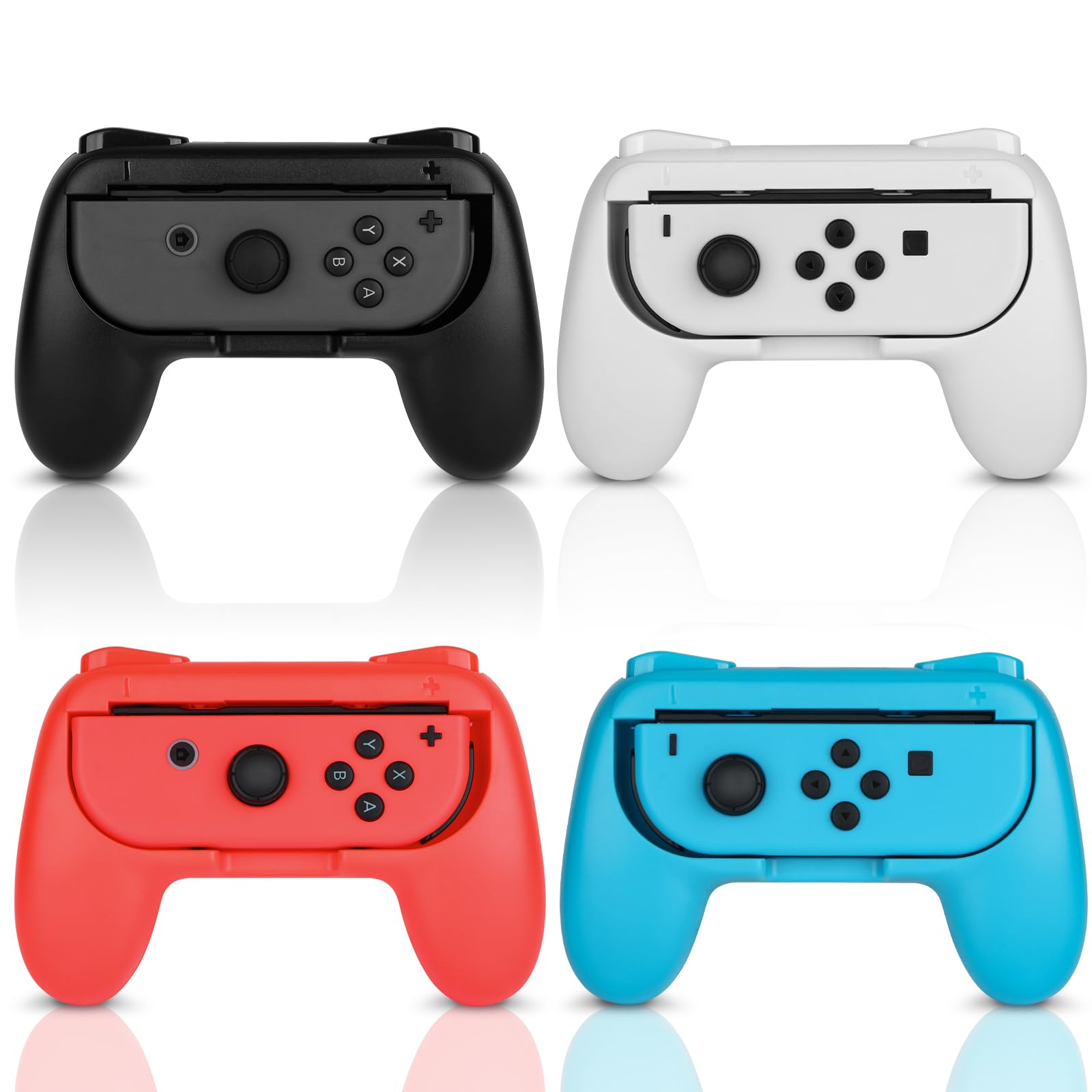 JoyHood Hand Grips for Switch/Switch OLED, Ergonomic Hand Grip Controller Handle Compatible with Joy Con and Switch OLED Model 2021 (4 Pack) customer photo 1