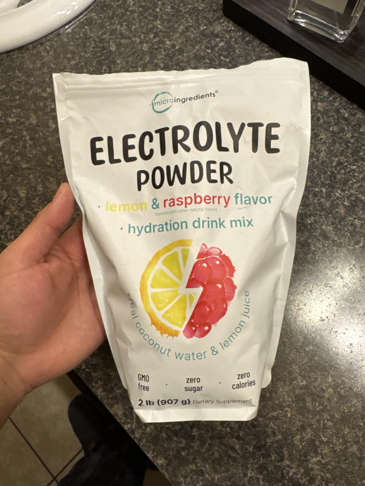 Micro Ingredients Electrolytes Powder, 2lbs (139 Servings) | Sugar Free | Lemon Raspberry Flavor | High Potassium (1,000mg) + Coconut Water & Real Lemon Juice | Keto Friendly, Non-GMO customer photo 1