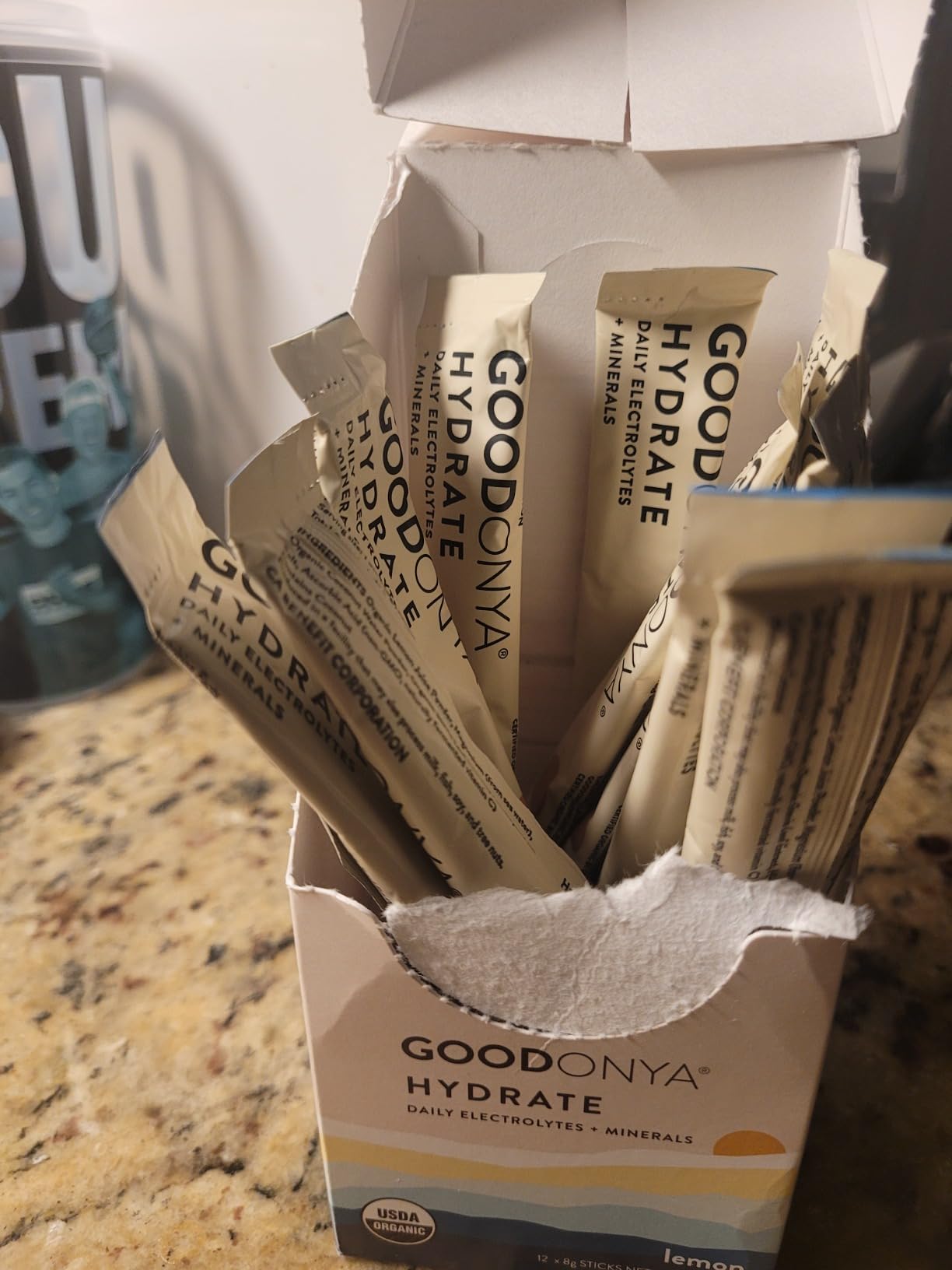 GOODONYA Organic Hydration Electrolyte Drink Mix, Certified Organic Hydration Powder, Non-GMO, Biochecked Glyphosate Free, Low Sugar, Lemonade Flavor, No Artificial Flavors, 12 Stick Packs customer photo 1