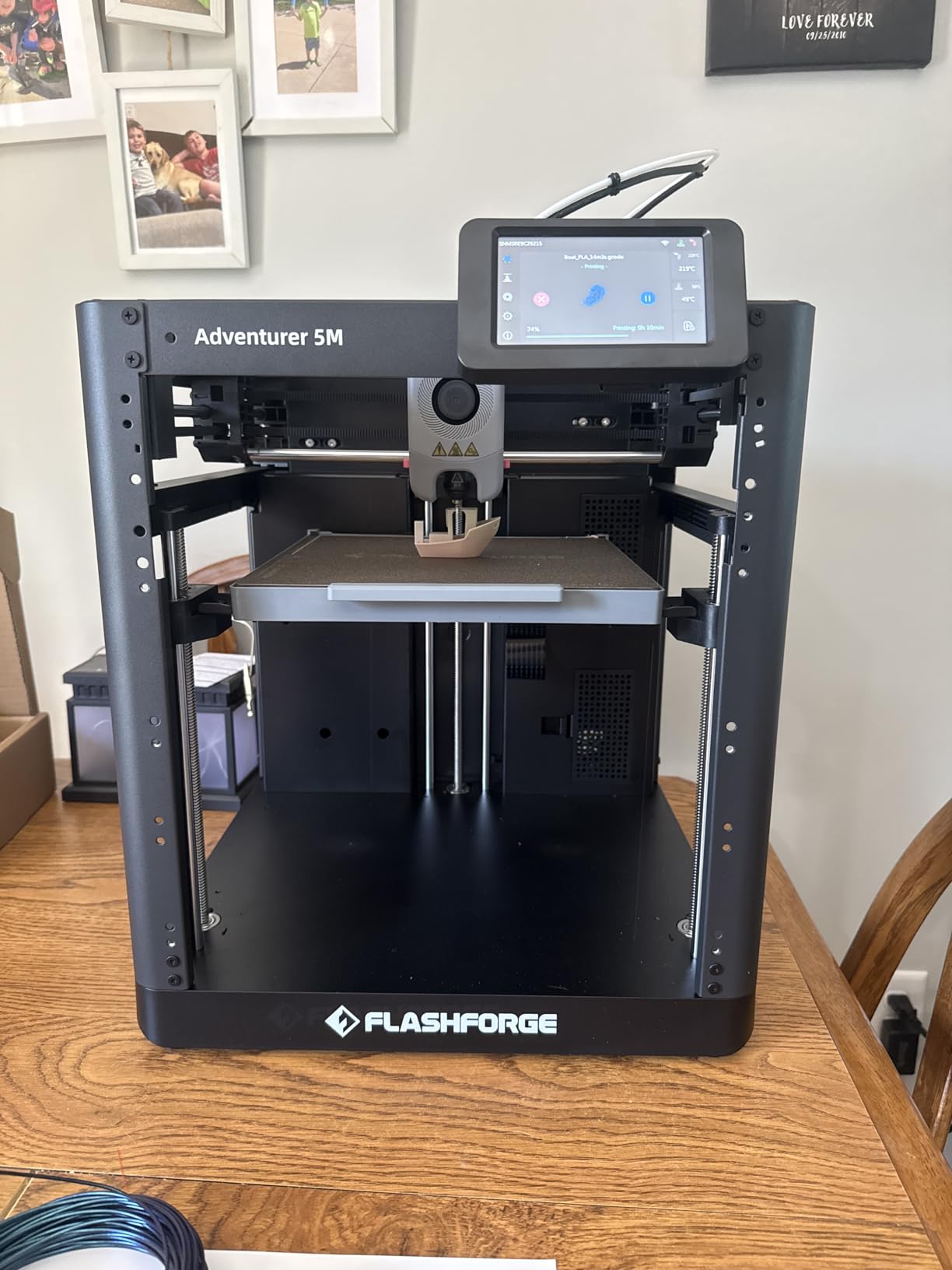FLASHFORGE Adventurer 5M 3D Printer with Fully Auto Leveling, Max 600mm/s High Speed Printing, 280°C Direct Extruder with 3S Detachable Nozzle, CoreXY All Metal Structure, Print Size 220x220x220mm customer photo 1