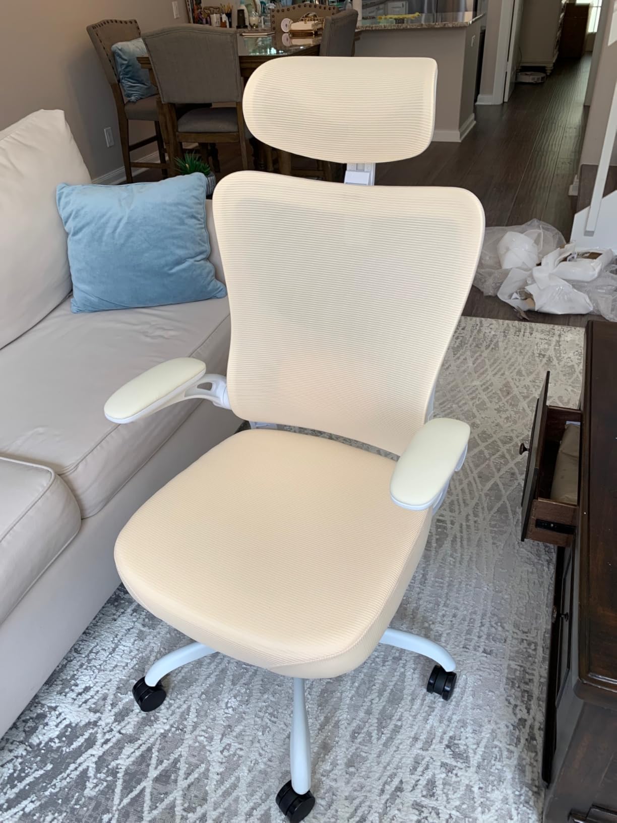 Marsail Ergonomic Office Chair: Office Desk Chair with High Back Mesh and Adjustable Lumbar Support Rolling Work Swivel Task Chairs with Wheel 3D Armrests and Headrest customer photo 2