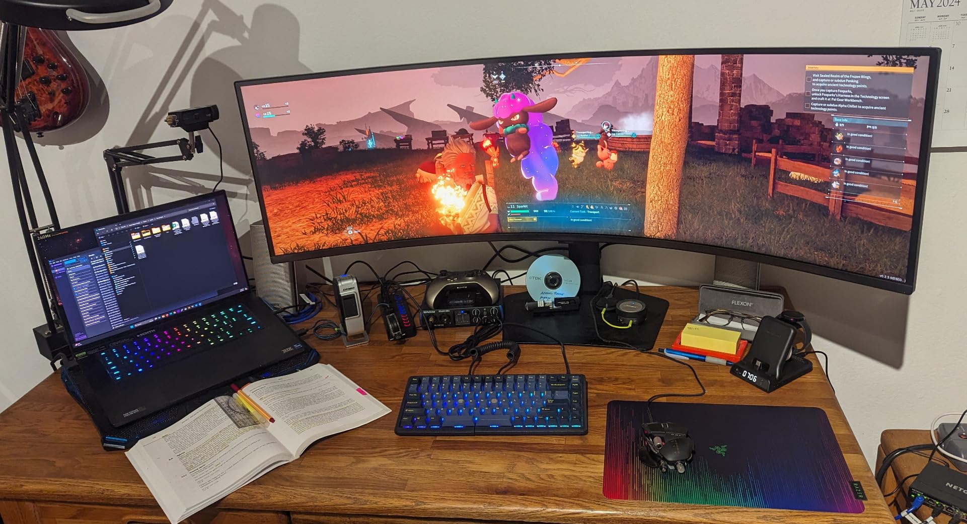 Samsung 49” Odyssey G9 Series DQHD 1000R Curved Gaming Monitor, 1ms(GtG), VESA DisplayHDR 1000, 240Hz, AMD FreeSync Premium Pro, Height Adjustable Stand, Ultrawide Screen, LS49CG954ENXZA, 2024 customer photo 2