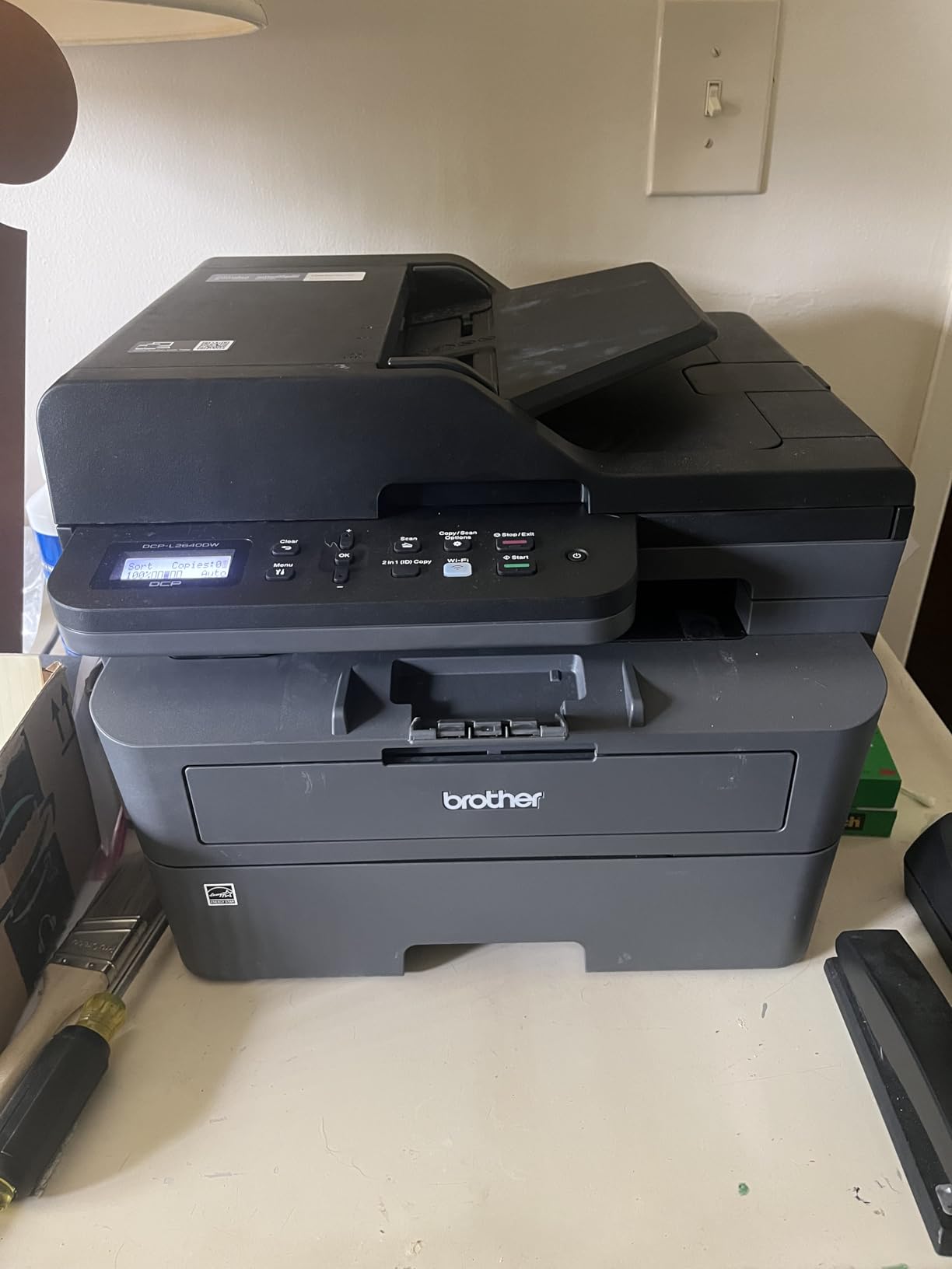 Brother DCP-L2640DW Wireless Compact Monochrome Multi-Function Laser Printer with Copy and Scan, Duplex, Mobile, Black & White | Includes Refresh Subscription Trial(1), Works with Alexa customer photo 2