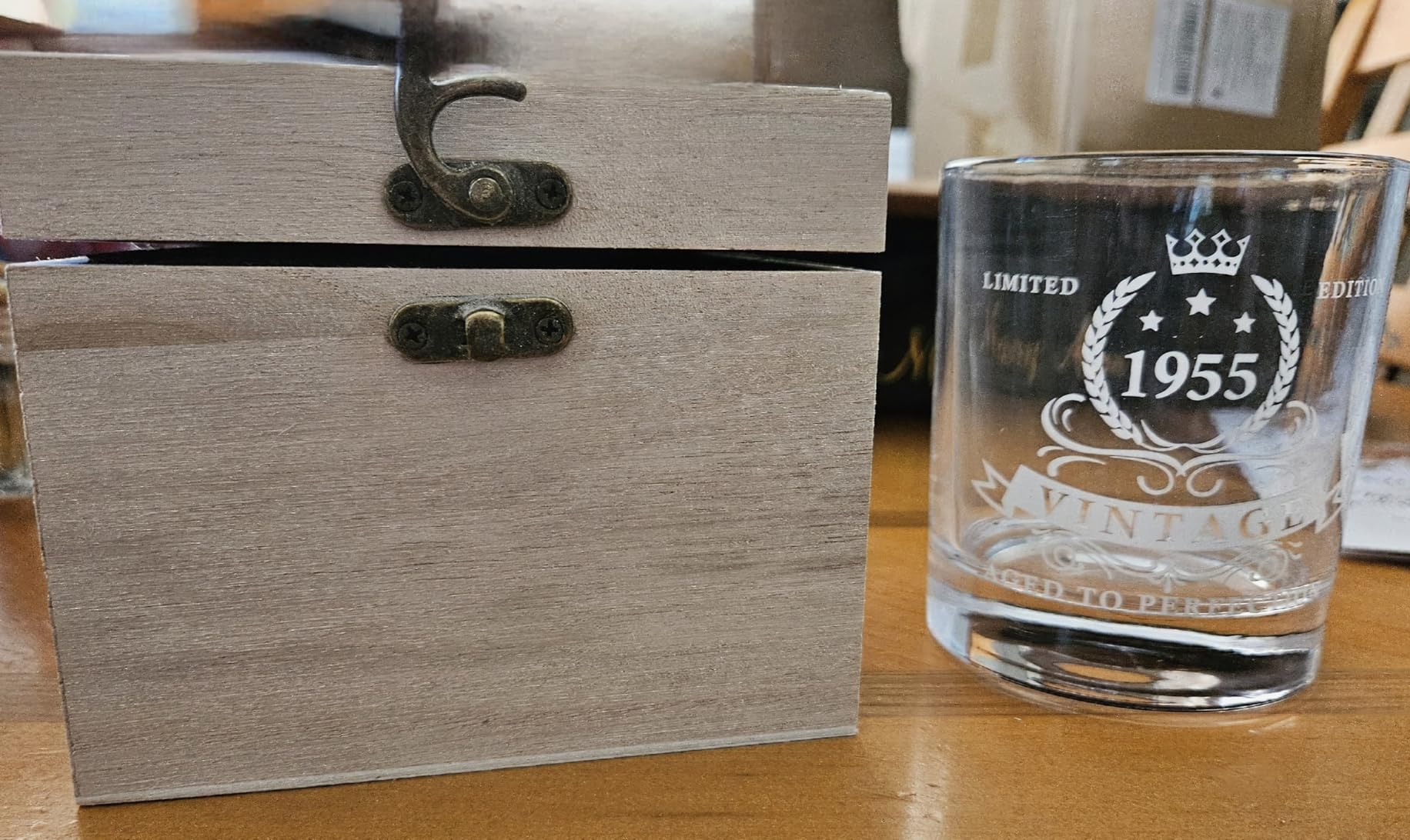 LIGHTEN LIFE 80th Birthday Gifts for Men 12 OZ, 1946 Whiskey Glass in Valued Wooden Box, Birthday Bourbon Glass for 80 Years Old Dad, Husband, Friend, 80th Bday Gift Ideas customer photo 1