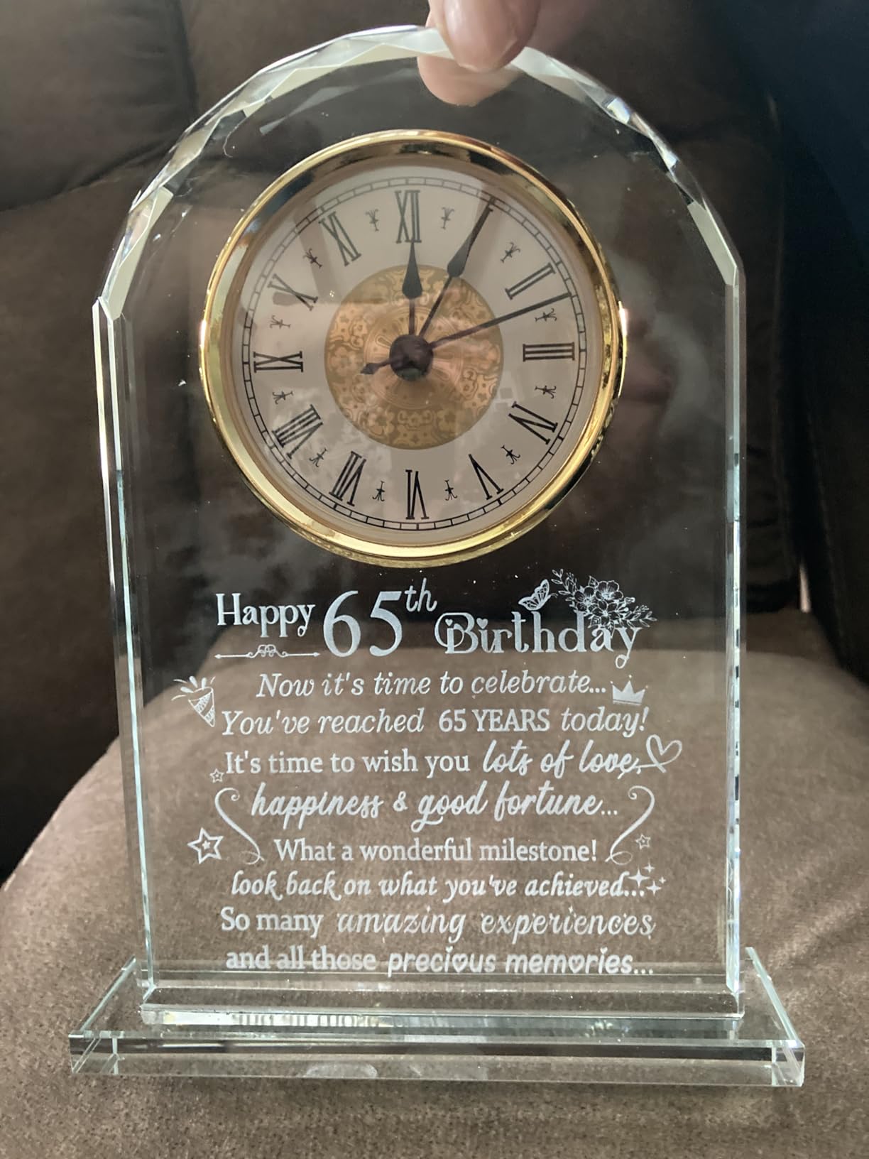Ornalrist Happy 80th Birthday Quartz Clock Gifts for Women, Men, Couple, Parents & Grandma - 80 Year Old Birthday Presents for Her, Mom, Dad - 80 Year Blessing Quartz Clock Keepsake Home Decor customer photo 1