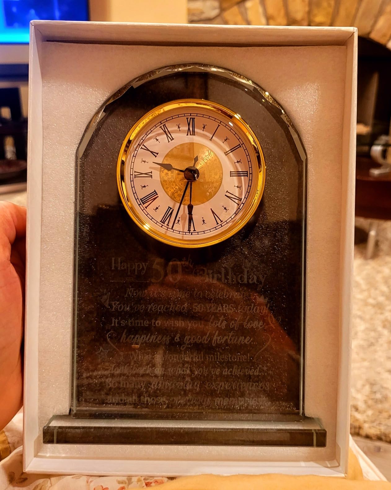 Ornalrist Happy 80th Birthday Quartz Clock Gifts for Women, Men, Couple, Parents & Grandma - 80 Year Old Birthday Presents for Her, Mom, Dad - 80 Year Blessing Quartz Clock Keepsake Home Decor customer photo 2