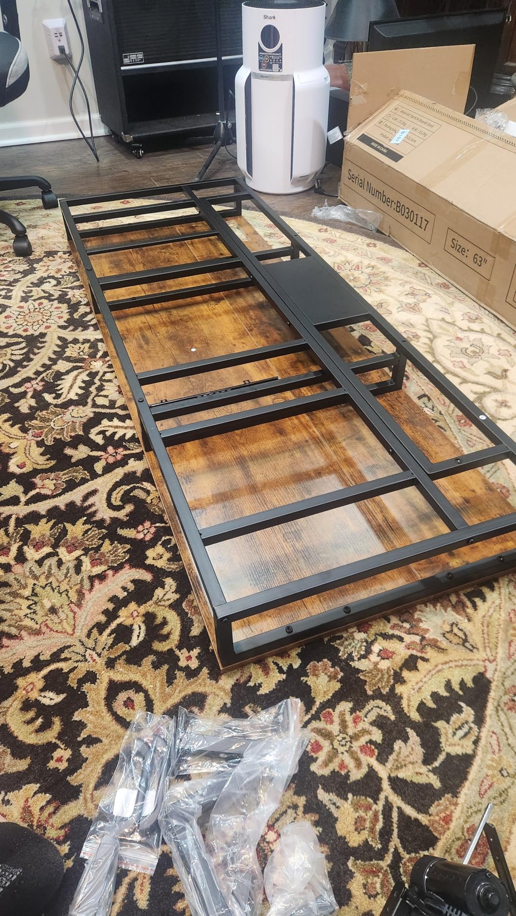 AODK 55 Inch Standing Desk with Drawers & Keyboard Tray, Rustic Brown customer photo 2
