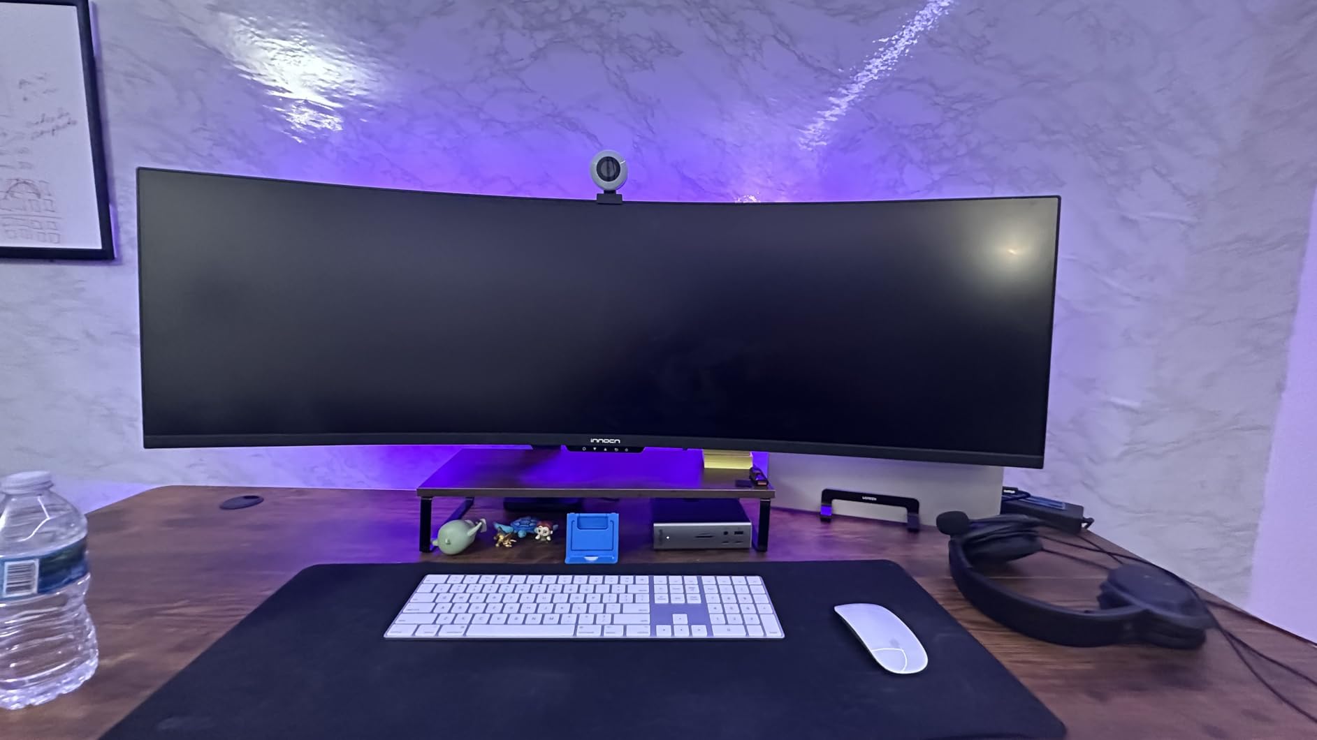 ARES WING Ultrawide Monitor Arm for 17 to 49 Inch Heavy Duty Curved Screen, Holds 44 Lbs, Adjustable Gas Spring Monitor Arm Desk Mount with C Clamp, Grommet Base, 75/100 VESA Mount, Black customer photo 2