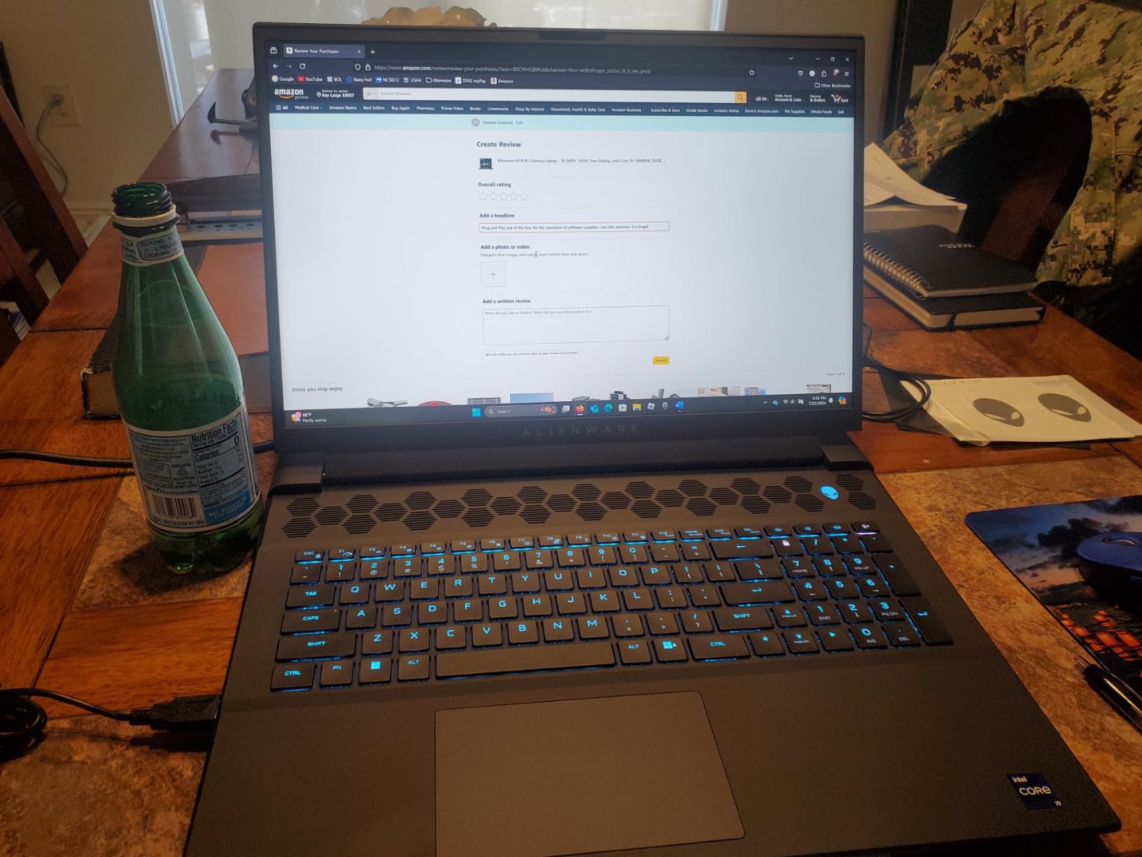 Alienware M18 R2 Gaming Laptop - 18 QHD+ 165Hz 3ms Display, Intel Core i9-14900HX, 32GB DDR5 RAM, 1TB SSD, NVIDIA GeForce RTX 4080 12GB GDDR6, Windows 11 Home, Onsite Service - Dark Metallic Moon customer photo 1