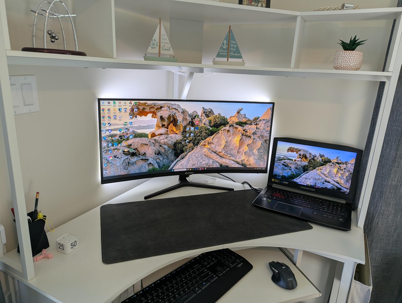 SANSUI 34-Inch Curved Gaming Monitor UWQHD 3440 x 1440P Up to 200Hz 165Hz Curved 1500R - PIP/PBP, OD 1ms, HDR, 300nits, sRGB 130%, DCI-P3 97%, AI Crosshair, HDMI2.1x2, DP1.4(Cable Included) customer photo 2