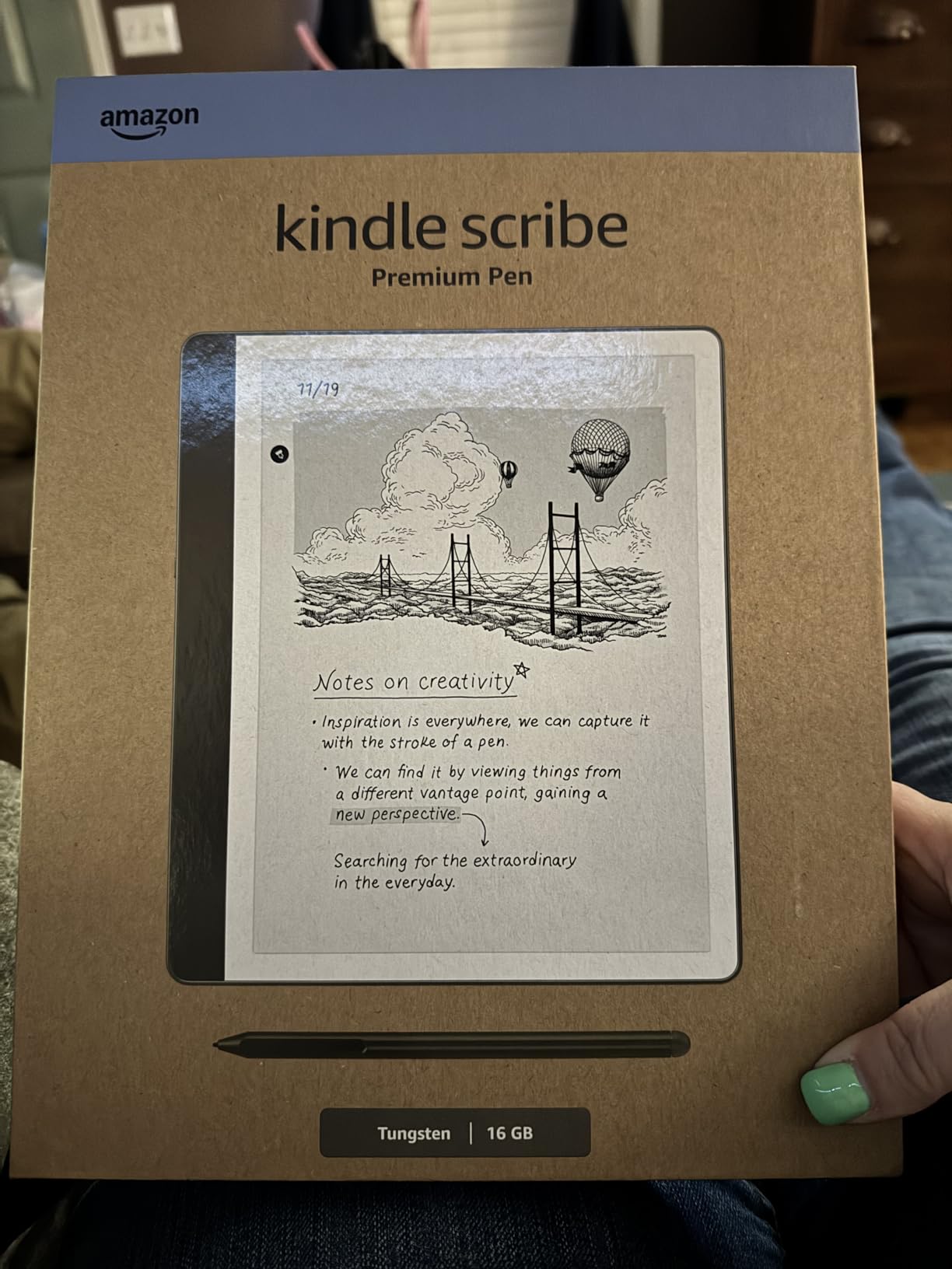 Amazon Kindle Scribe (16GB) - Your notes, documents and books, all in one place. With built-in AI notebook summarization. Includes Premium Pen - Tungsten customer photo 1