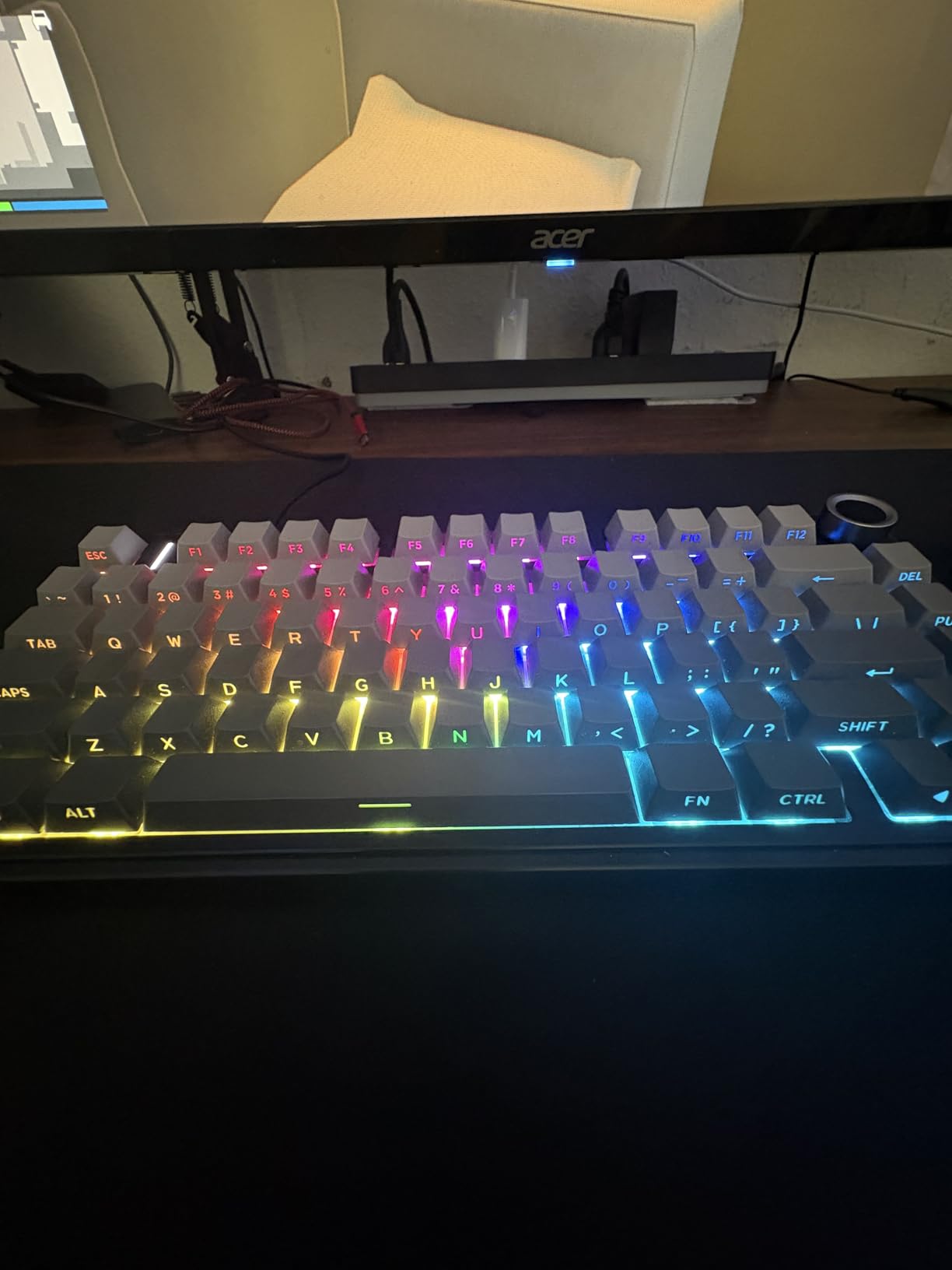 AULA F75 Pro Wireless Mechanical Keyboard, 75% Hot Swappable Custom Keyboard with Knob, RGB Backlit, Pre-lubed Reaper Switches, Side Printed PBT Keycaps, 2.4GHz/USB-C/BT5.0 Mechanical Gaming Keyboards customer photo 1