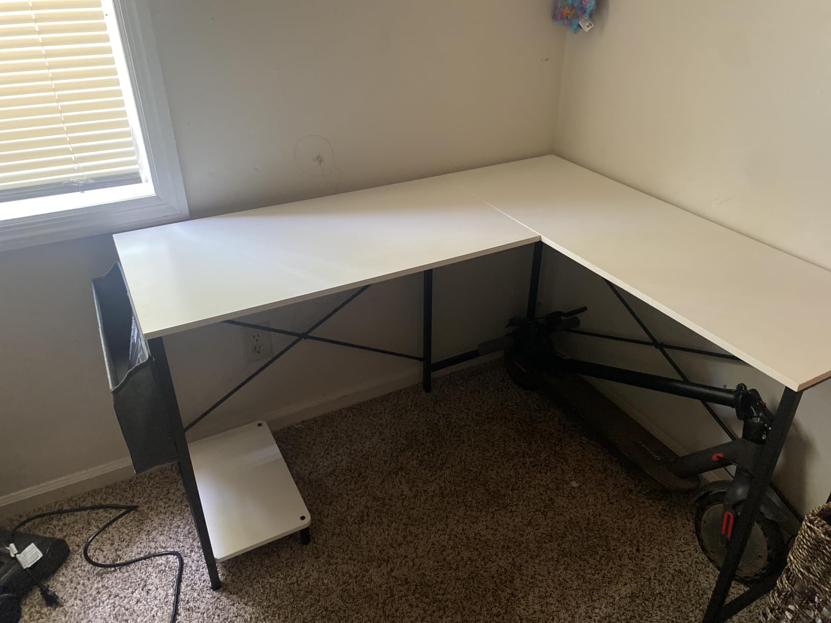 Sweetcrispy L Shaped Desk Computer Gaming Corner Table 51 Inch Home Office Writing Student Work PC Workstation with Side Storage Bag CPU Stand for Bedroom Small Spaces Desk Organizer customer photo 1