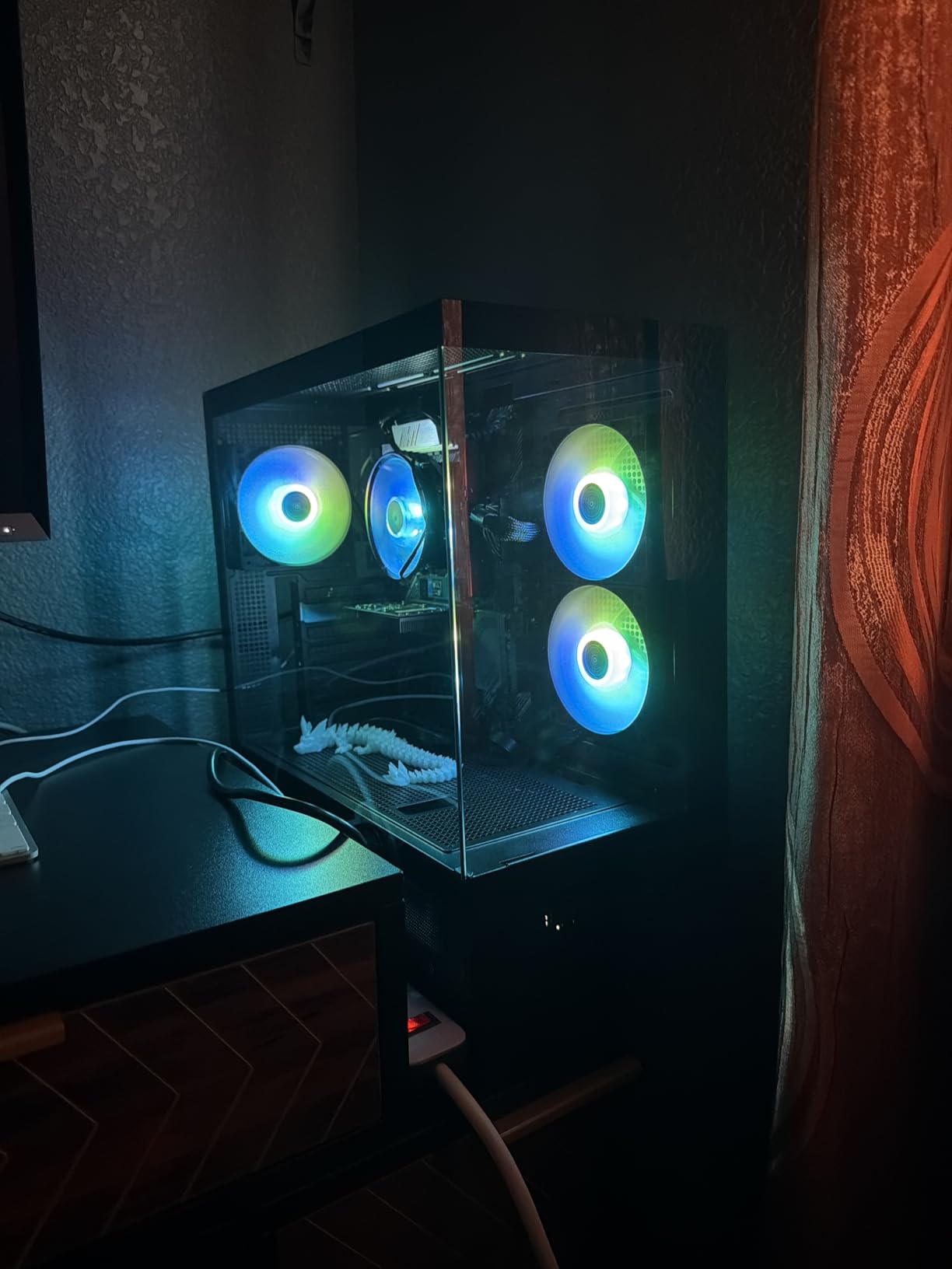 MONTECH XR Panoramic High Airflow ATX PC Case, 3 ARGB PWM Fans, Black | 420mm GPU Support, 360mm Radiator, Dual Tempered Glass, USB-C, Reverse Blade Fans, Magnetic Dust Filters, Up to 9 Fans customer photo 1
