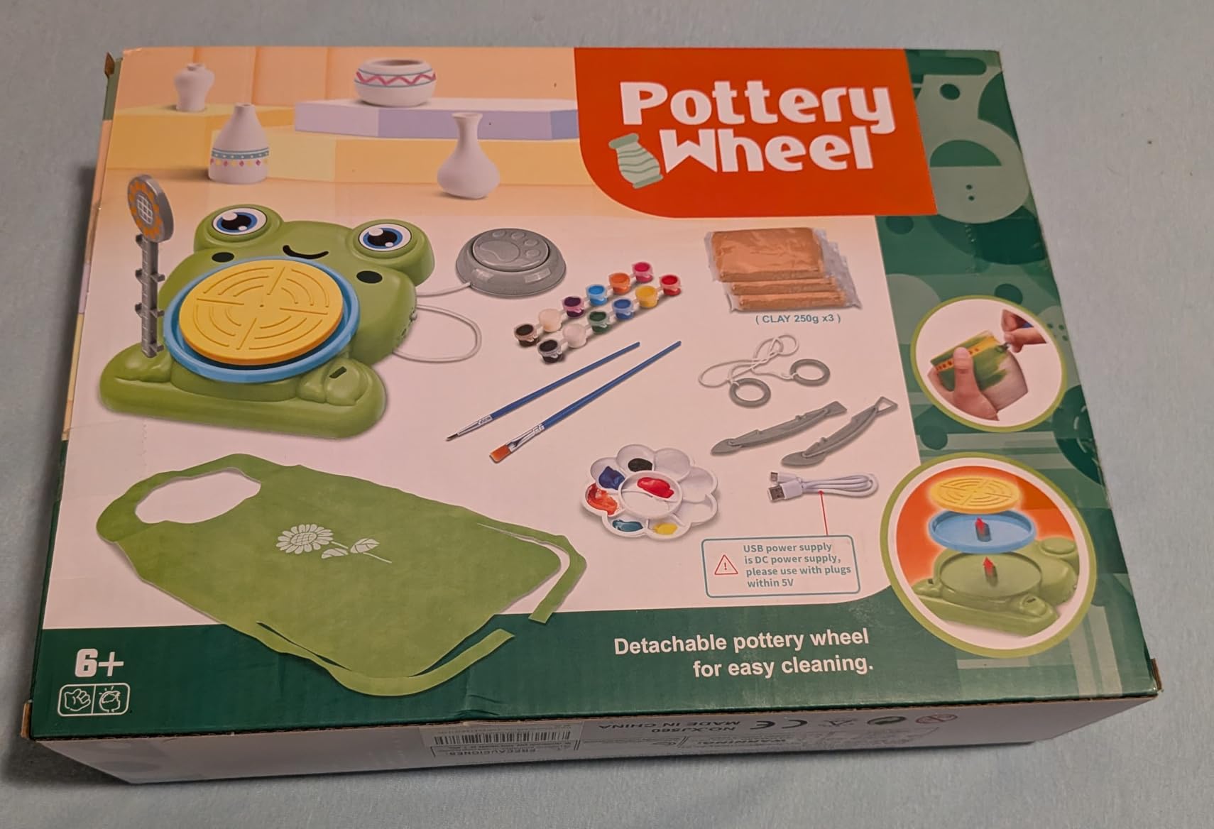 Aujazyble Pottery Wheel for Kids - Complete Pottery Painting Kit Arts and Crafts for Kids Ages 8-12 with 3 Pack Air Dry Clay Art Supplies Toys for Girls Boy Birthday Gift for 6 7 8 9 10 11 12+ customer photo 2