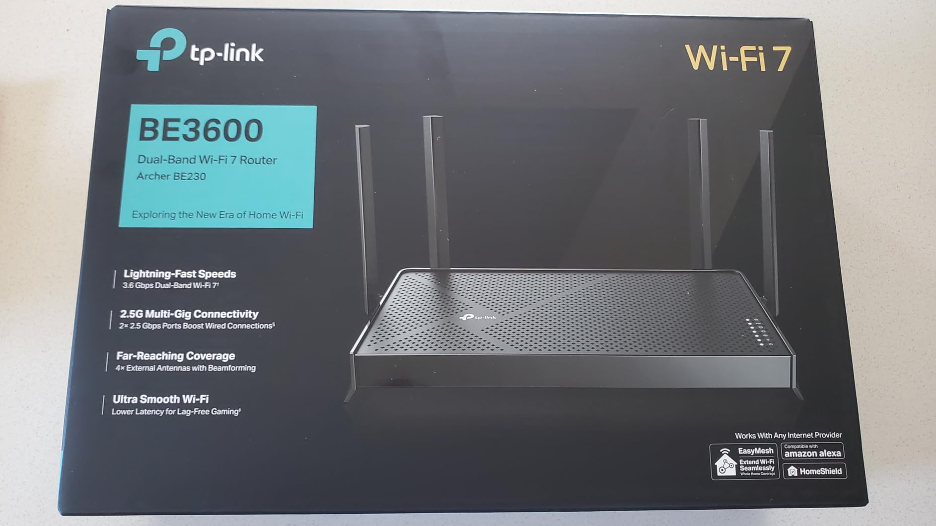 TP-Link Dual-Band BE3600 Wi-Fi 7 Router Archer BE230 | 4-Stream | 2×2.5G + 3×1G Ports, USB 3.0, 2.0 GHz Quad Core, 4 Antennas | VPN, EasyMesh, HomeShield, MLO, Private IOT | Free Expert Support customer photo 1