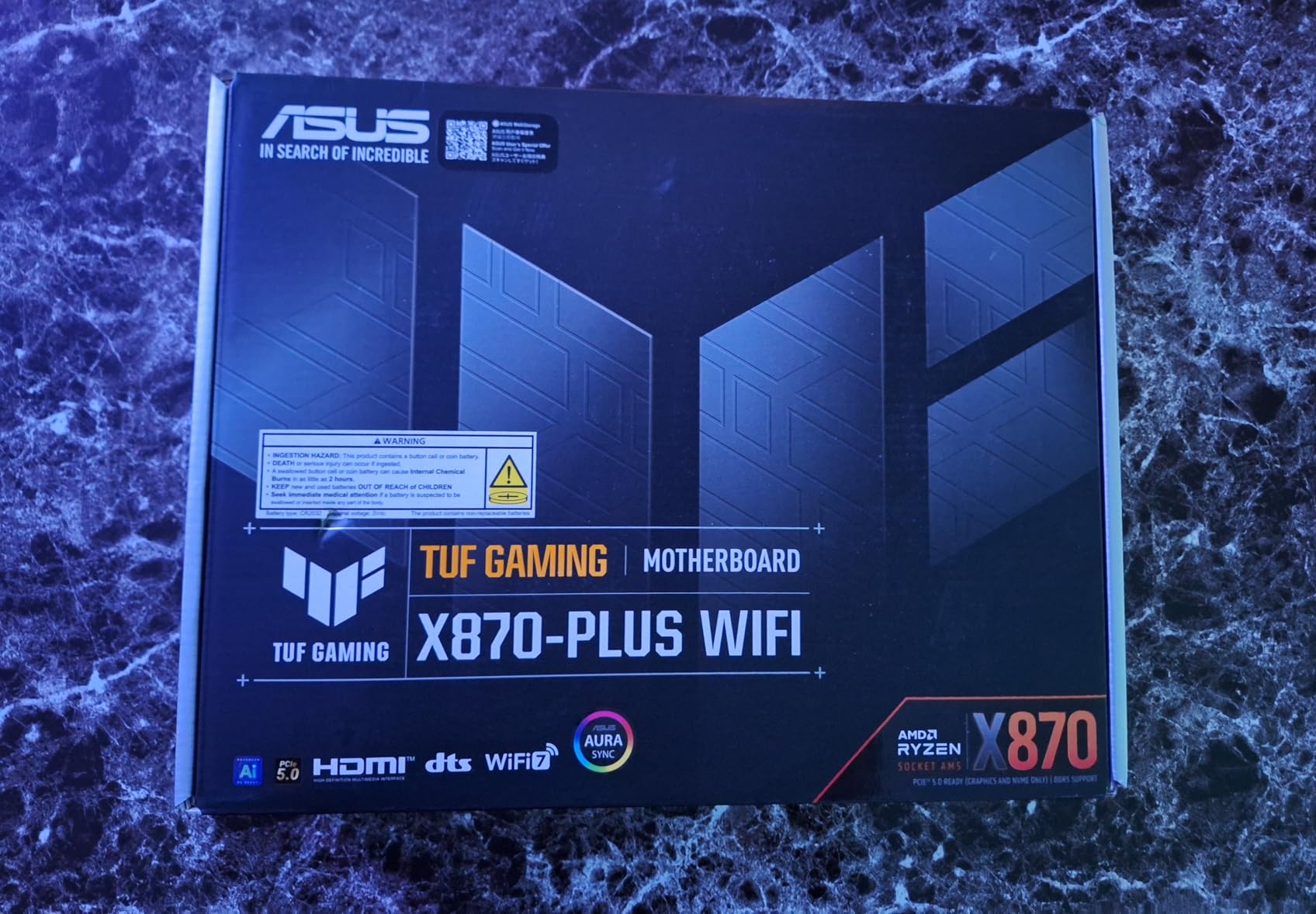 ASUS TUF Gaming X870-PLUS WiFi AMD AM5 X870 ATX Motherboard, 16+2+1, 80A SPS Power Stages, DDR5, PCIe 5.0 Ready, Four M.2 Slots, Wi-Fi 7, 2.5Gb LAN, HDMI, USB4 40Gbps, SATA 6 Gbps, USB 20Gbps Type-C customer photo 2
