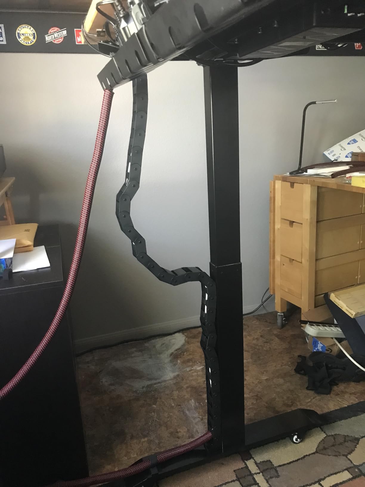 Ultimate Setup Under Desk Cable Management Vertebrae - Perfect for Sit Stand Desk - Wire Management - Adjustable Length - Flexible Cable Spine - Black, 133 cm customer photo 2