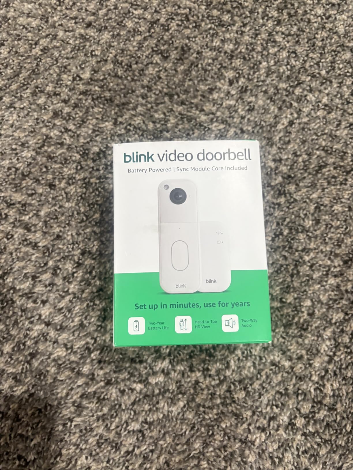 Blink Video Doorbell – Head-to-toe HD view, two-year battery life, and simple setup. Sync Module Core included – System (Black) customer photo 1