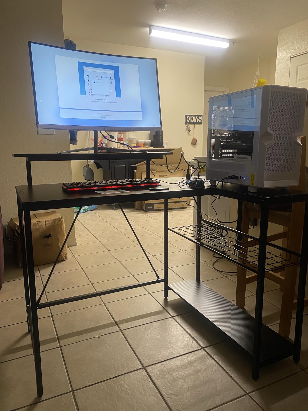 Bestier Gaming Desk with Power Outlets, 42
