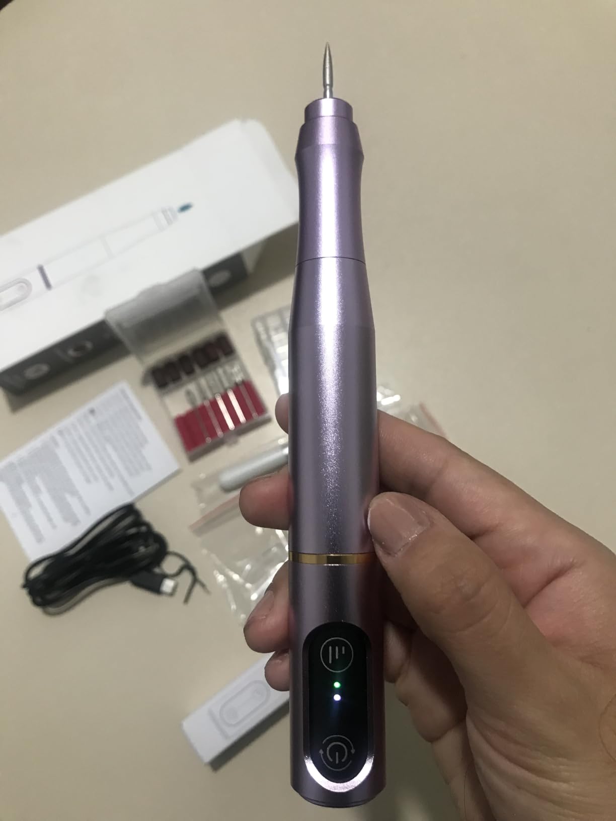 TUOBEO Cordless Nail Drill Electric Nail File Kit, Rechargeable Efile Set customer photo 2