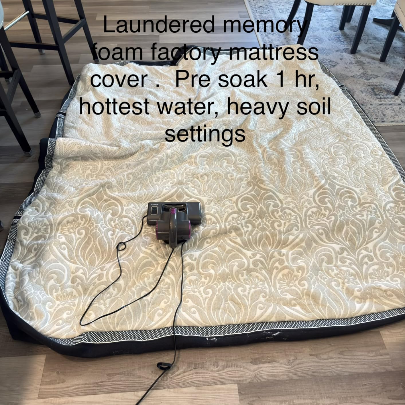 FEPPO Mattress Vacuum Cleaner, 16Kpa Bed Vacuum Cleaner with 253.7nm UV-C Light, 140F Heat, HEPA Filter & Ultrasonic, Versatile Handheld Vacuums for Bed, Sofa, Couch, Crib (Corded, 500W) customer photo 1