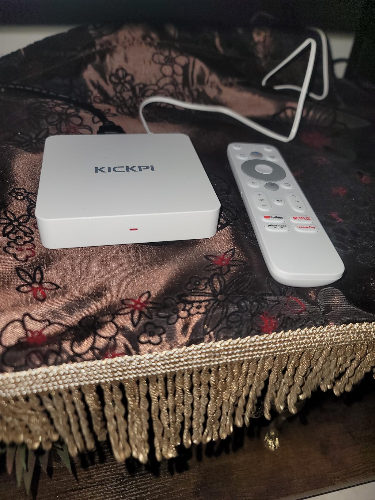 KP1 Android TV Box 12.0 Google Certified 4K Streaming Device with Voice Search 2GB RAM 16GB ROM, Dolby Audio, Bluetooth 5.0 Chromecast Built-in, Smart Home Control (White) customer photo 1