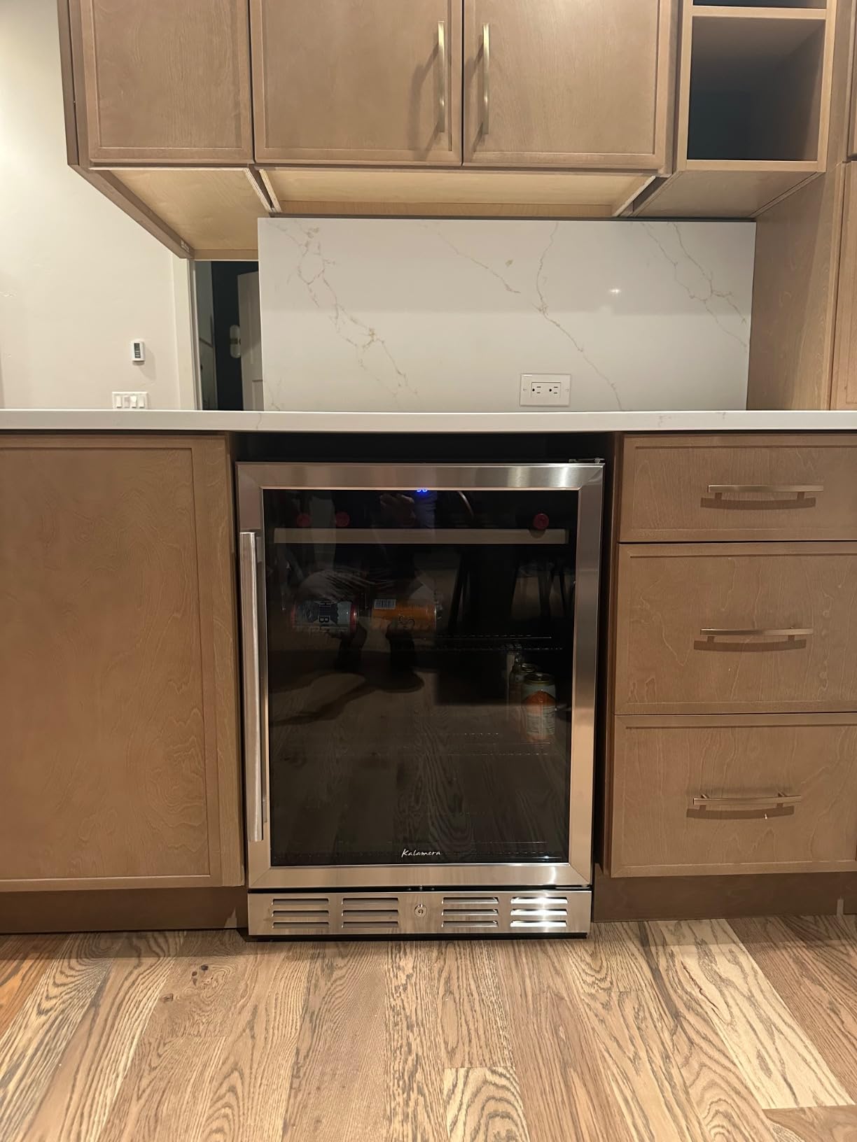 24 Inch Under Counter Beverage Fridge - Max 164 Cans Capacity Drink cooler, Wide 24'' Perfectly for Built in Space, Adjustable shelves for any size beverage/beer/soda Transparent door Refrigerator customer photo 2