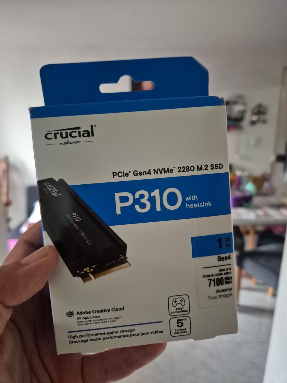 Crucial P310 2280 1TB PCIe Gen4 NVMe Gaming PS5 SSD with Heatsink, Up to 7,100MB/s, PlayStation5, Laptop & Desktop (PC) Compatible, Solid State Drive - CT1000P310SSD5-01 customer photo 1