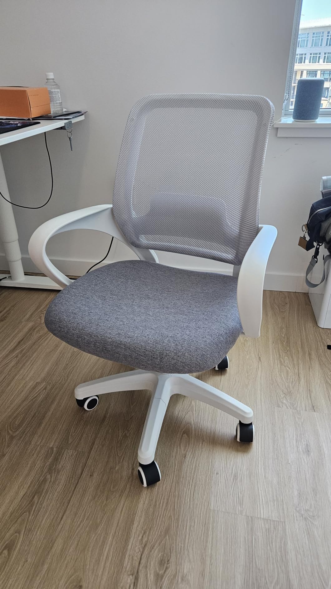 NEO CHAIR Office Desk Ergonomic Computer Mesh Chair with Lumbar Mid Back Support, Adjustable Height, Swivel Rolling Wheels, Comfy Task Vanity Chair for Home Bedroom Study (Black) customer photo 1