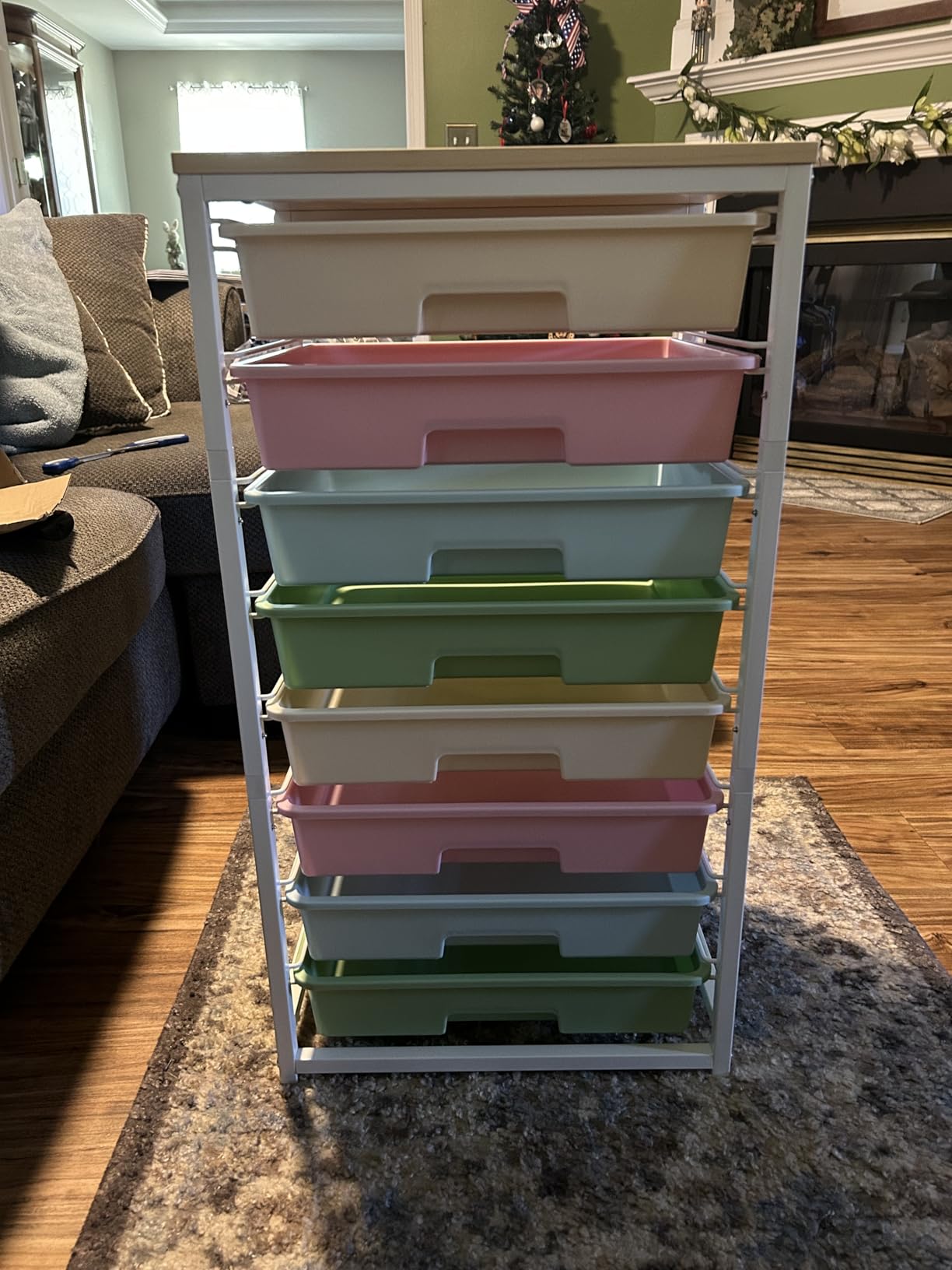 SYKIARIOL Rolling Cart with Drawers,Craft Organizers and Storage, Green customer photo 1