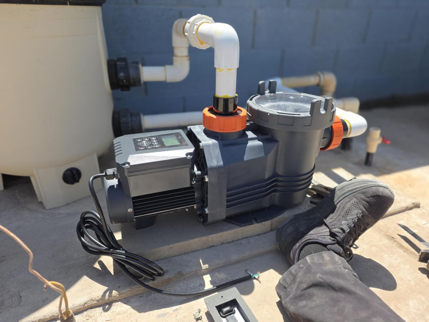 Variable Speed Pool Pump 3.0HP, Energy Efficient In-Ground Pump 220–240V, Ultra Quiet, 11359 GPH, Smart Timer Control, 79 ft Head, Dual Port 1.5