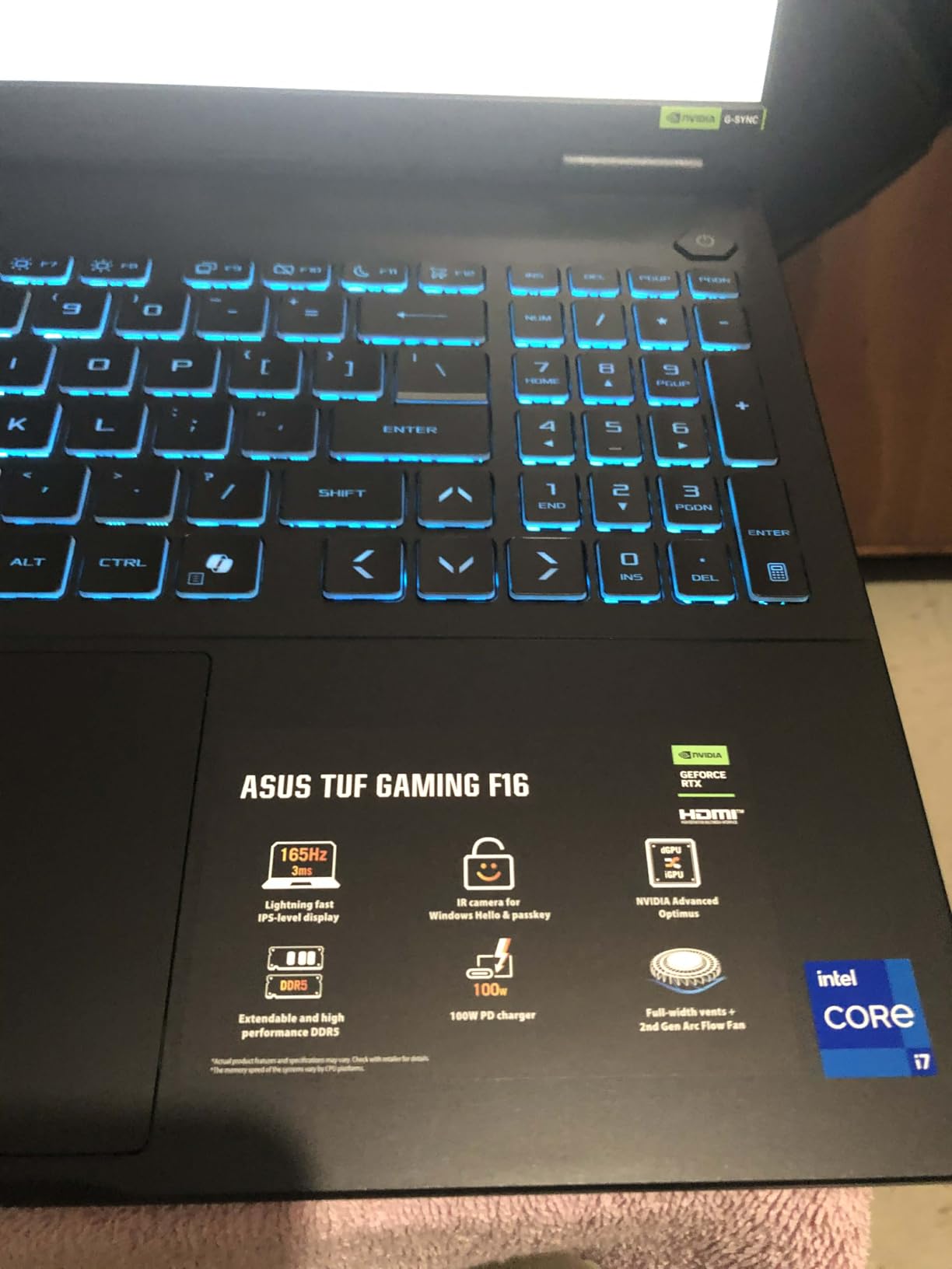 ASUS TUF Gaming TUF/GRAY/16.0 WUXGA non-Touch/I7-14650HX/16GB/NV RTX5050/1TB/WIN11 Home customer photo 2