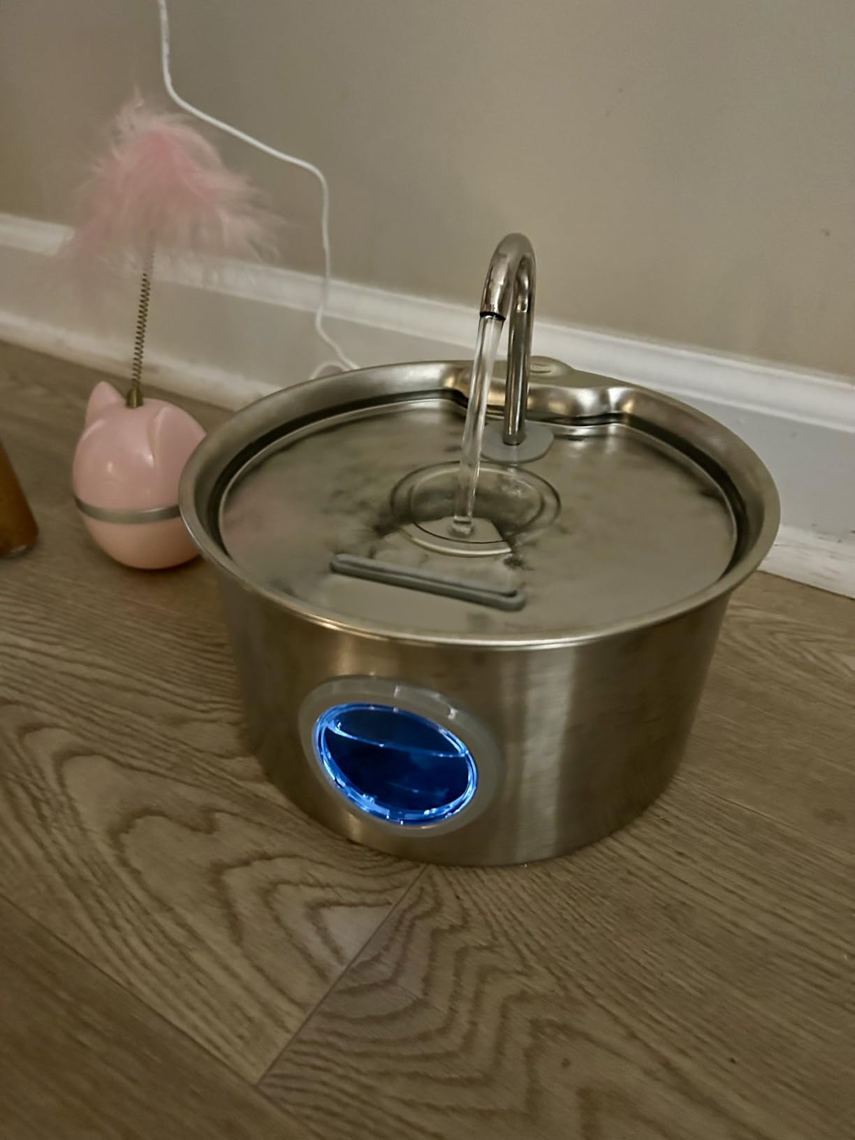 Cat Water Fountain Stainless Steel: Cat Fountain for Drinking - 88oz/2.6L Pet Water Fountain for Cats Indoor - Quiet Cats Water Bowl Dispenser - Pets Feeding & Watering Supplies - for Small Animals customer photo 1