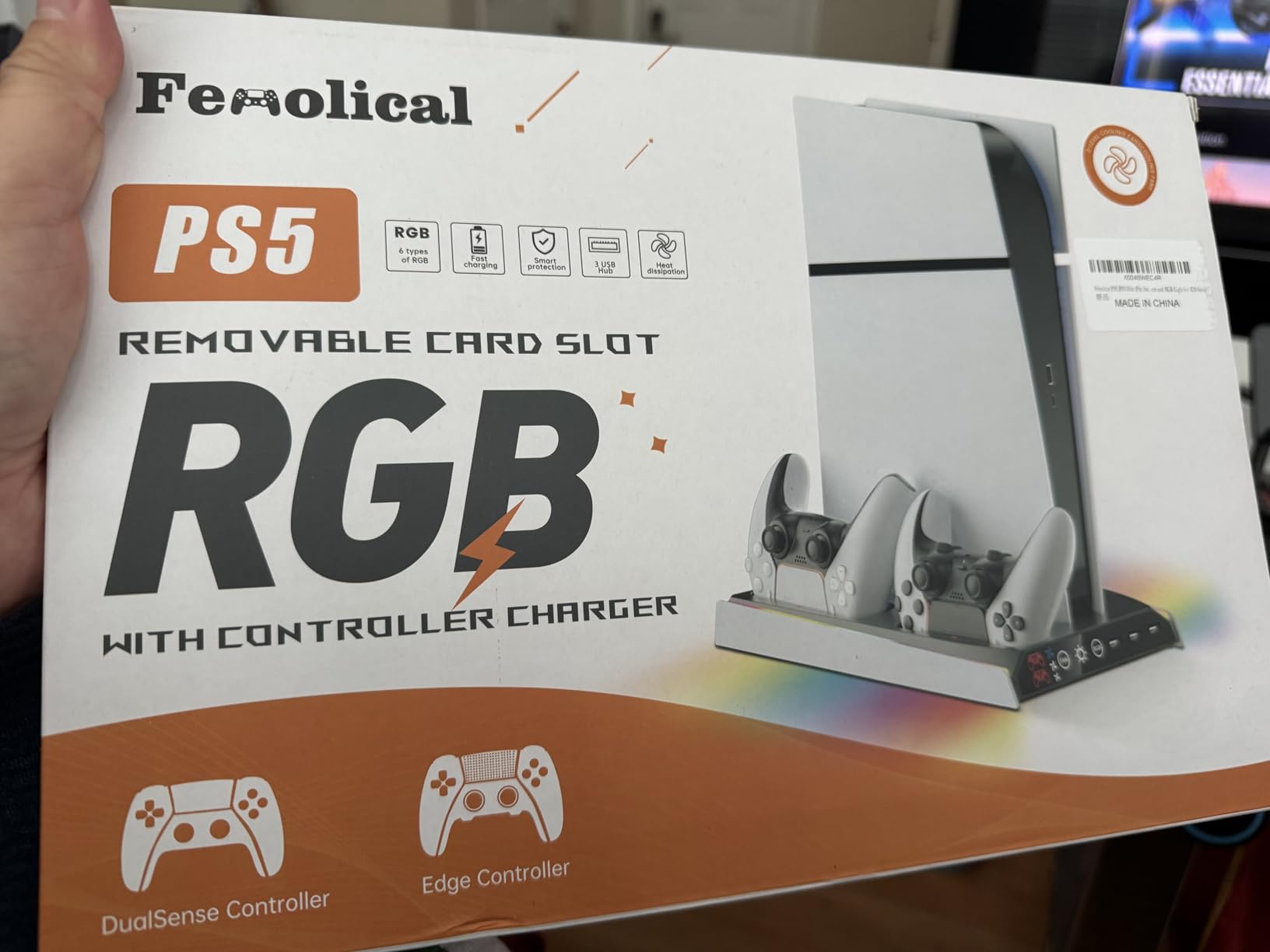 Fenolical PS5/PS5 Slim/Pro Stand with Adjustable Cooling Fan, PS5 Cooling Stand for PS5/PS5 Slim/Pro, PS5 Cooling Station with Dual Controller Chargers and RGB Light customer photo 1