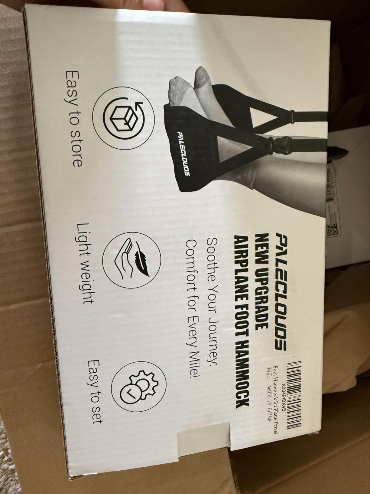 Foot Hammock for Plane Travel, No Collapse Thickened Bamboo for Long Flight customer photo 2