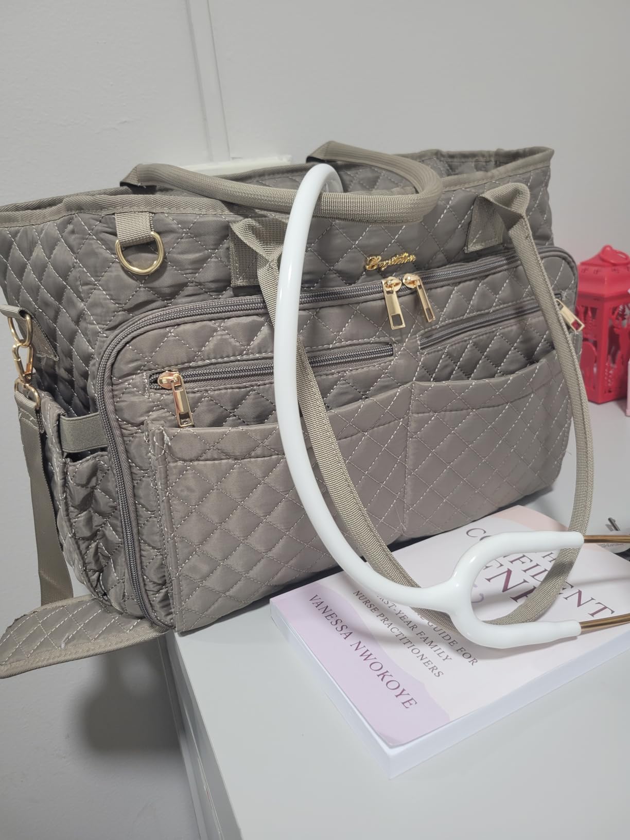 Bagstellar Teacher Bags for Women, 15.6 inch Laptop Work Tote Bag Quilted Nurse Bible Computer Shoulder Bag for School Travel | Dream Tote Work Bag customer photo 2