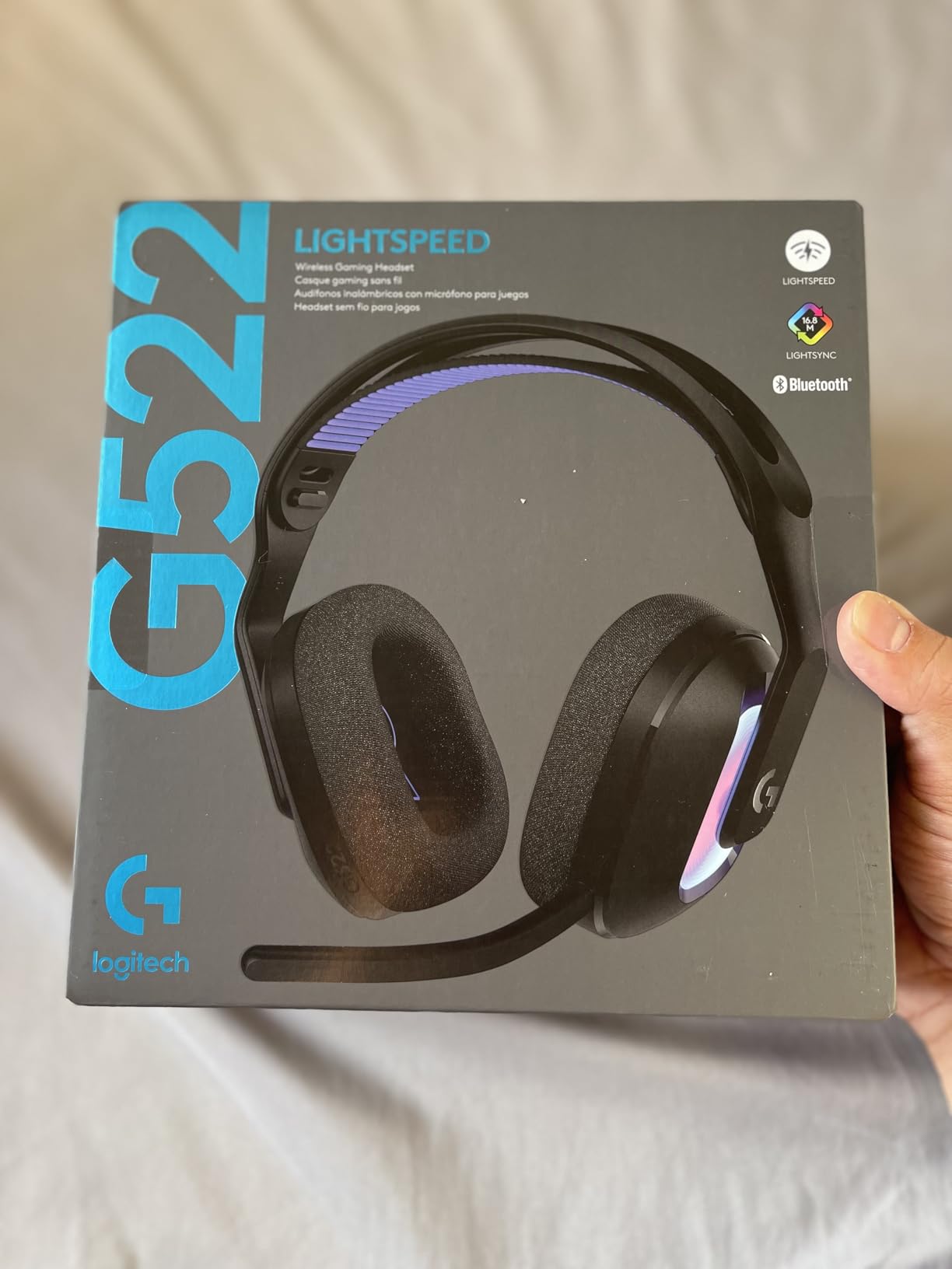 Logitech G522 Lightspeed Wireless Gaming Headset - Black | 2.4 GHz, Bluetooth & USB-C, 60 Hr Battery, 48 kHz/24 bit Audio, Detachable Blue VO!CE Mic, RGB customer photo 1