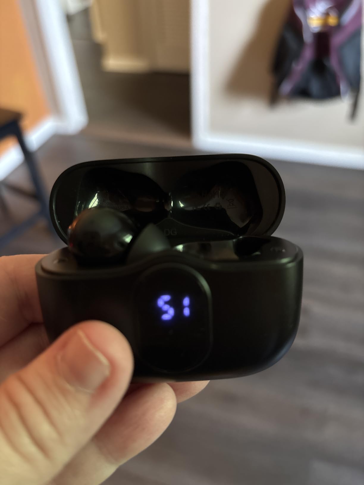 Wireless Earbuds, Bluetooth 5.4 Headphones Bass Stereo, Ear Buds with Noise Cancelling Mic, LED Display in Ear Earphones Clear Calls, IP7 Waterproof Bluetooth Earbuds for Phones/Sports/Laptop, Black customer photo 1