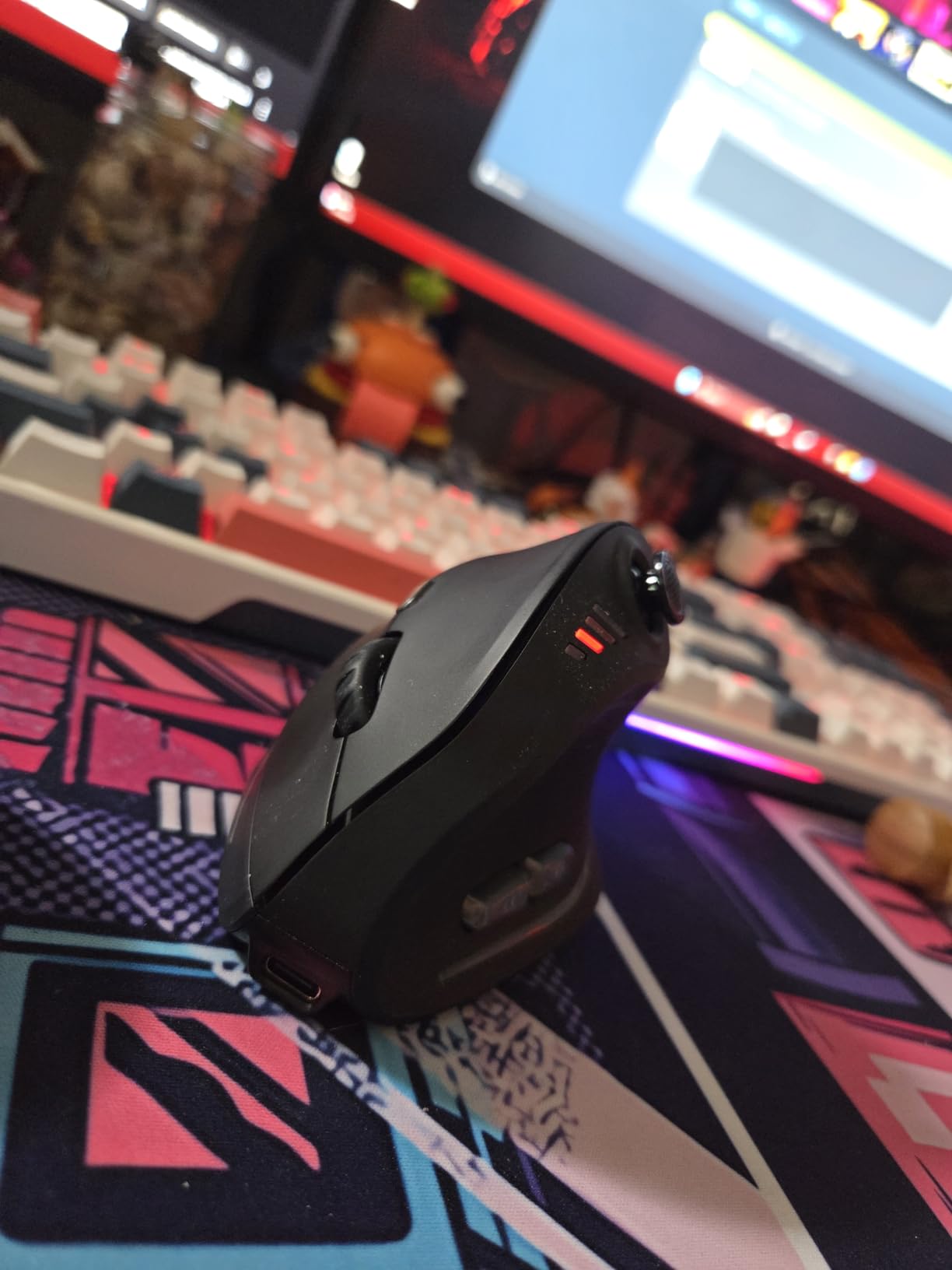 TKMARS Wireless Ergonomic Vertical Gaming Mouse with Joystick, Bluetooth & 2.4G, 12 Programmable Buttons, Adjustable 24000 DPI, Rechargeable RGB Computer Mouse for PC, MacBook & Laptops customer photo 2