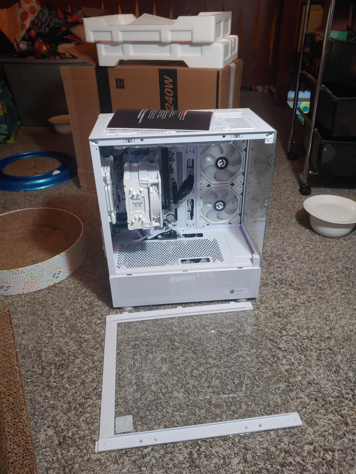 NINGMEI Gaming PC Desktop Computer, AMD Ryzen 5 5500 4.2 GHz, GeForce GTX 1660 Super 6GB, 1TB NVMe SSD, 16GB DDR4 3200MHz, Air Cooled Prebuilt, 650W PSU, Windows 11 Home, Gamer PC, White customer photo 1