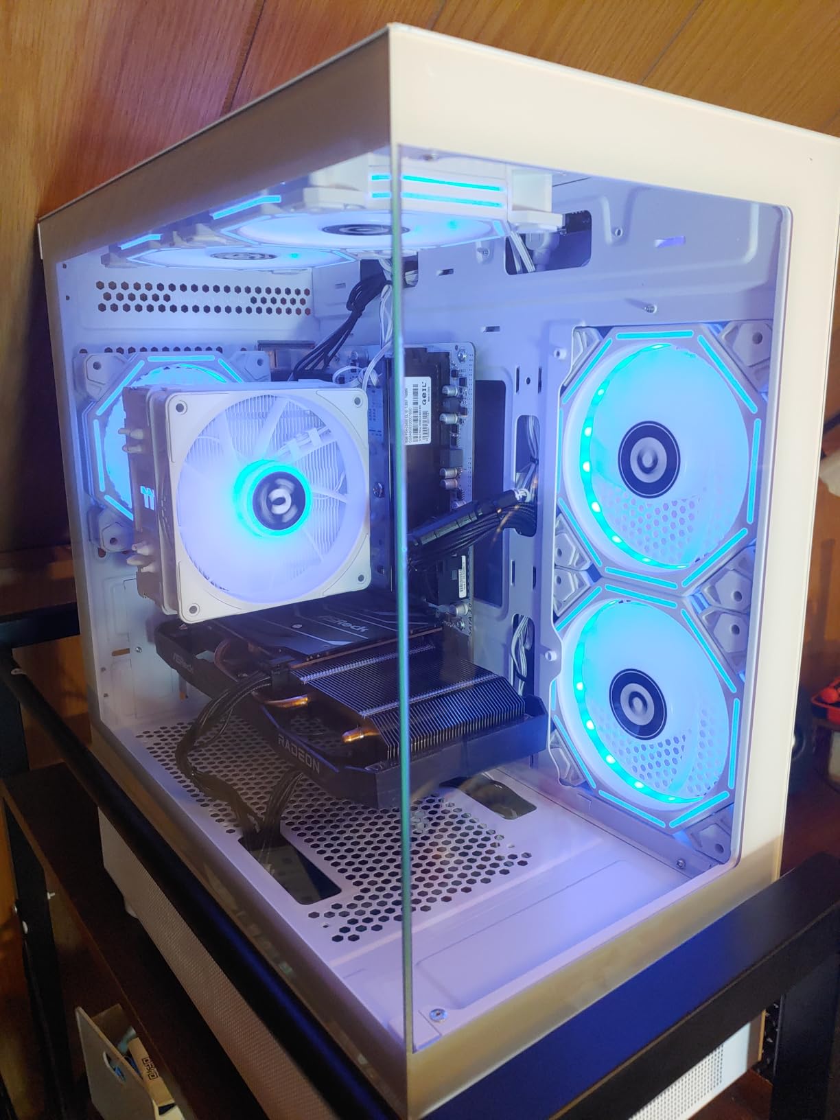 NINGMEI Gaming PC Desktop Computer, AMD Ryzen 5 5500 4.2 GHz, GeForce GTX 1660 Super 6GB, 1TB NVMe SSD, 16GB DDR4 3200MHz, Air Cooled Prebuilt, 650W PSU, Windows 11 Home, Gamer PC, White customer photo 2